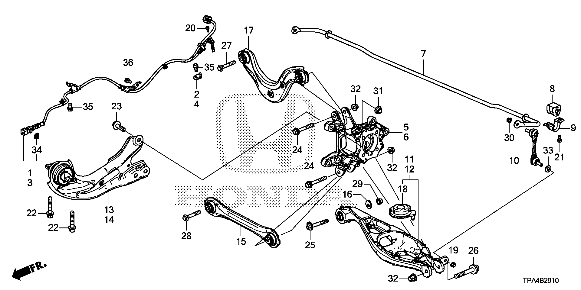 Diagram REAR LOWER ARM for your Honda CR-V  