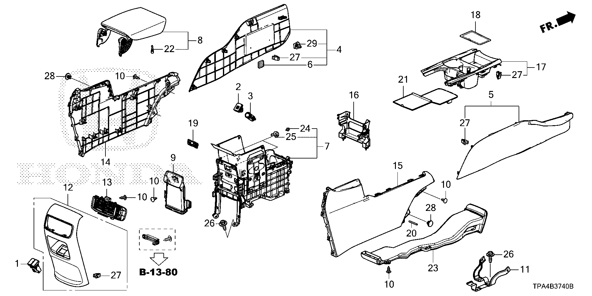 Diagram CONSOLE for your 1984 Honda Civic Hatchback   