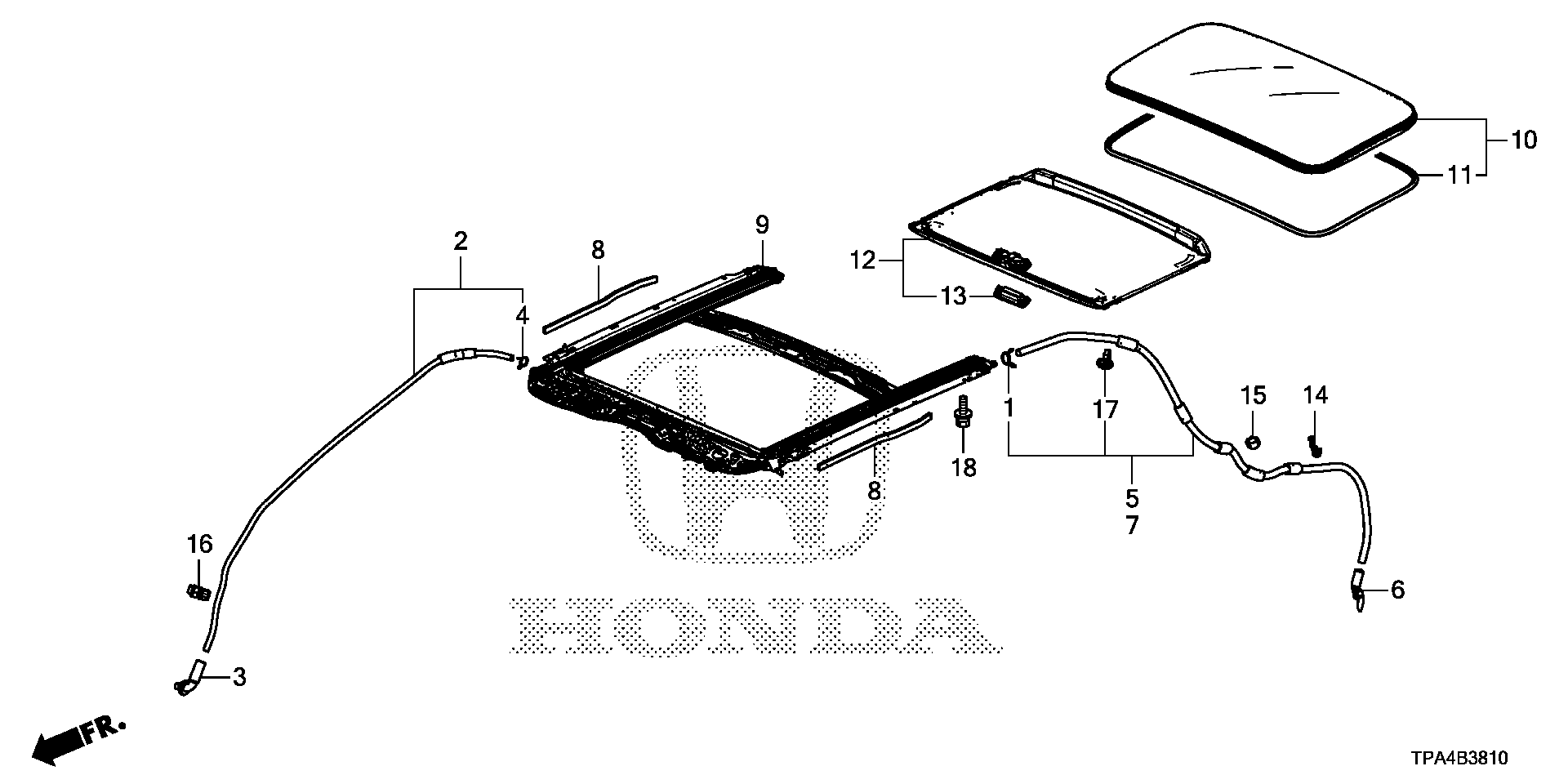 Diagram SLIDING ROOF for your Honda