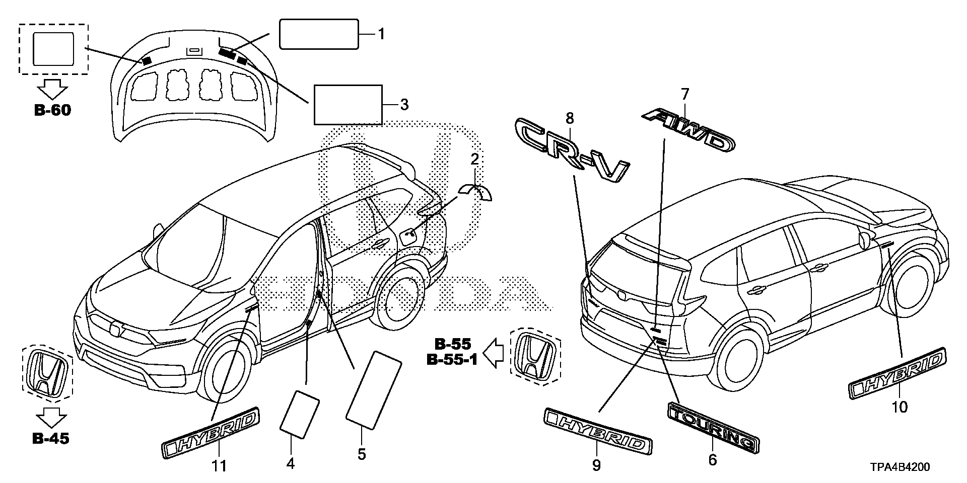 Diagram EMBLEMS@CAUTION LABELS for your 1989 Honda Accord Coupe 2.0L MT DX 