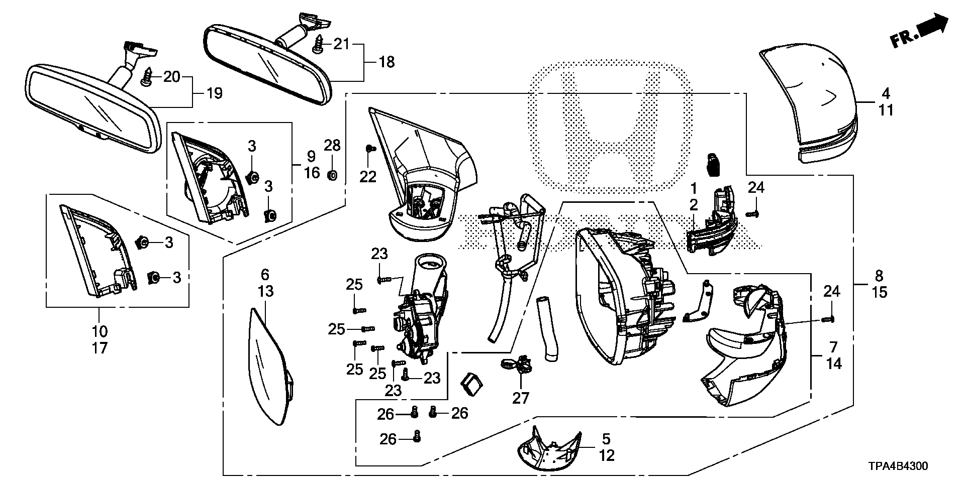 Diagram MIRROR for your 2014 Honda CR-V   