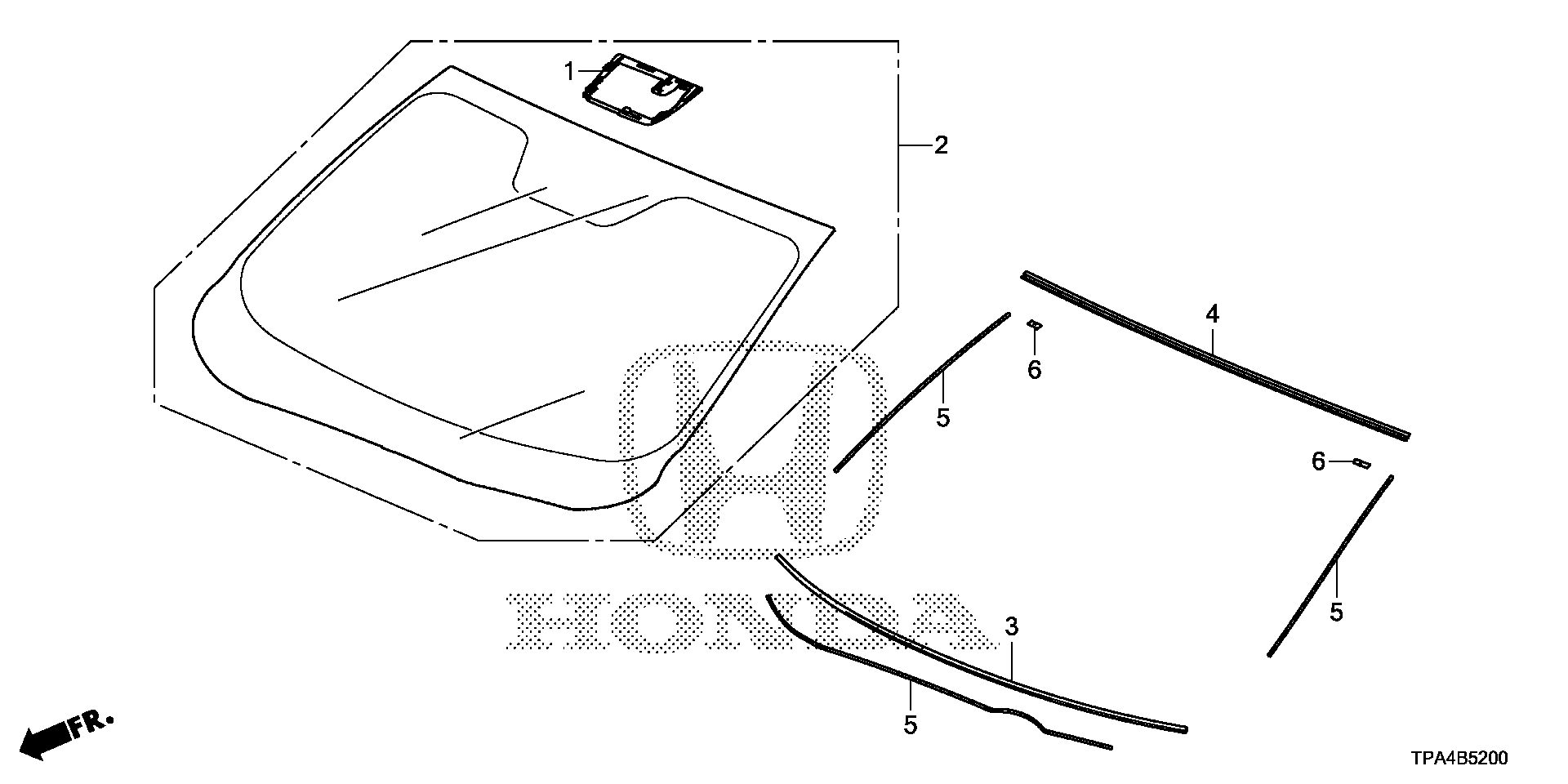 73111-TLA-A12 - Honda Glass set, fr. Windshield | Honda Parts Center ...