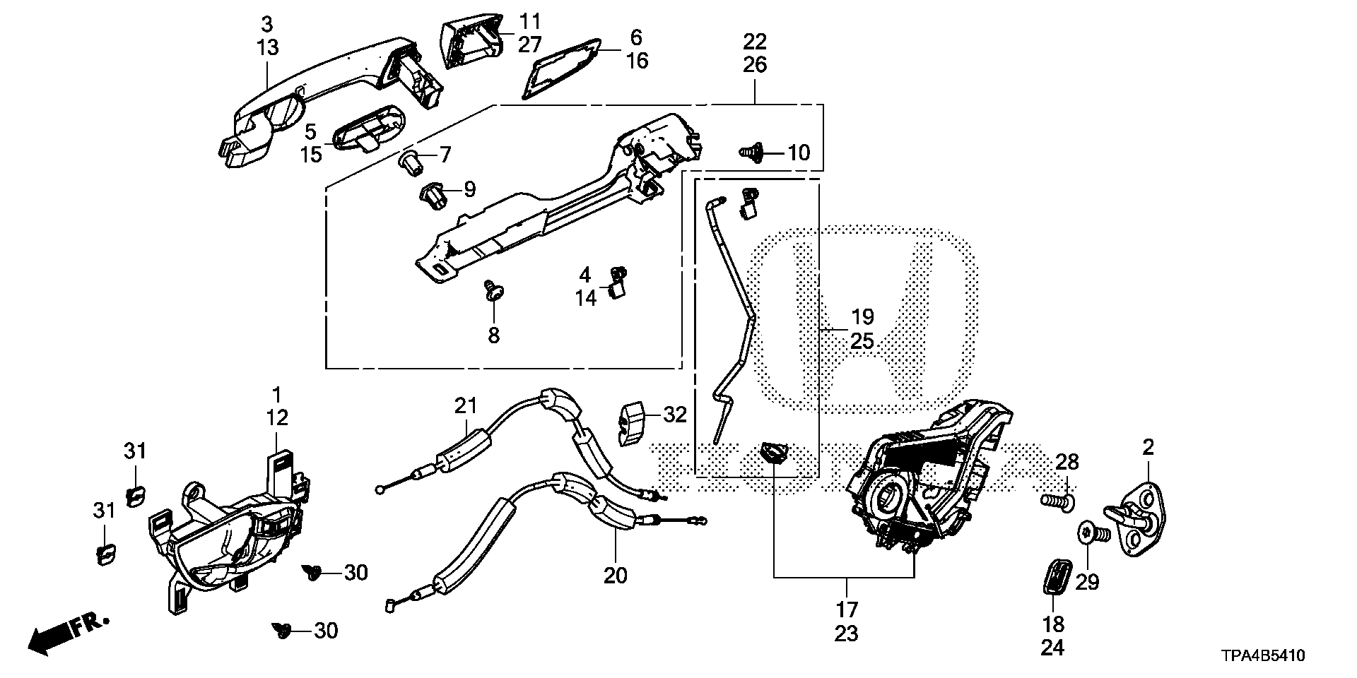 Diagram REAR DOOR LOCKS@OUTER HANDLE for your 2013 Honda CR-V   