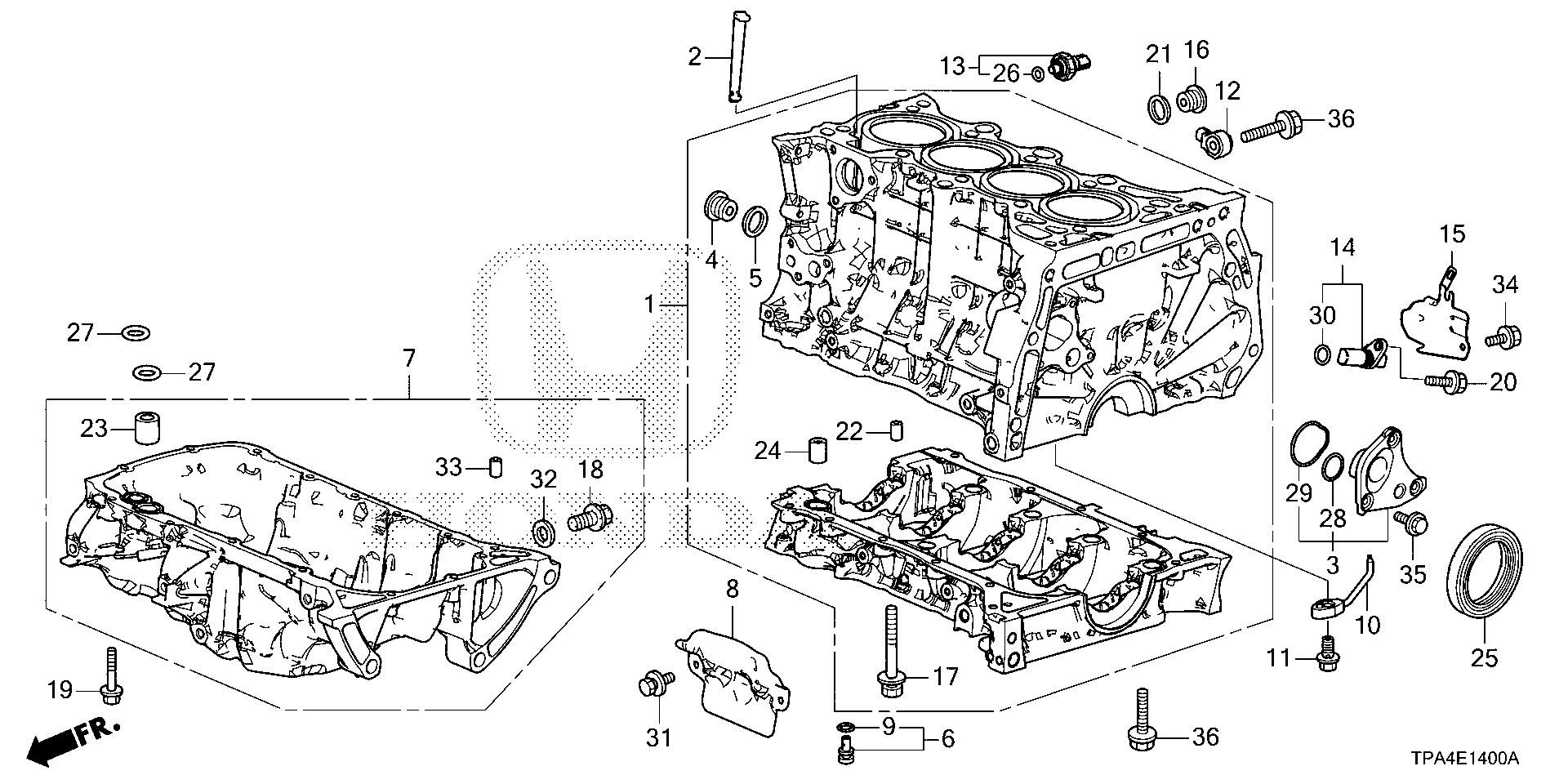 Diagram CYLINDER BLOCK@OIL PAN for your Honda CR-V  