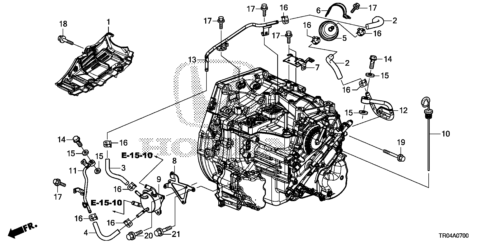 Diagram ATF PIPE for your 1990 Honda Accord Coupe 2.2L AT LX 