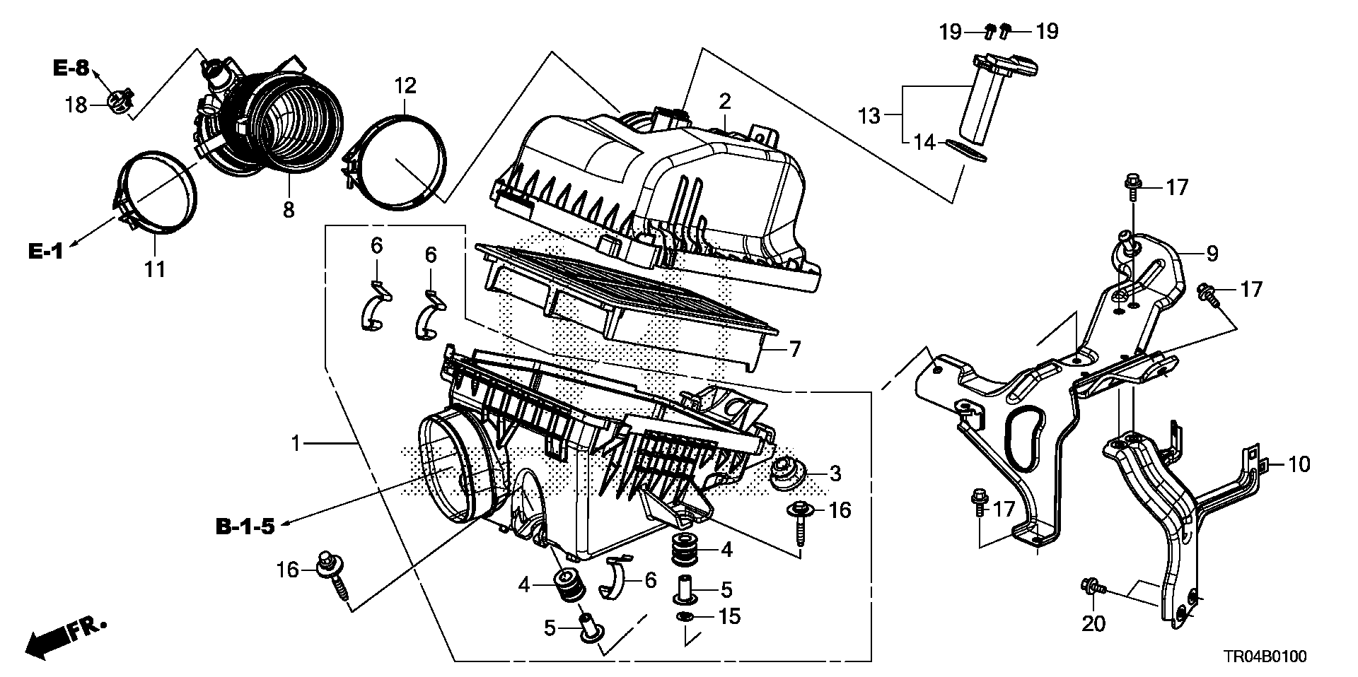 Diagram AIR CLEANER (1.8L) for your 1994 Honda Accord Coupe   