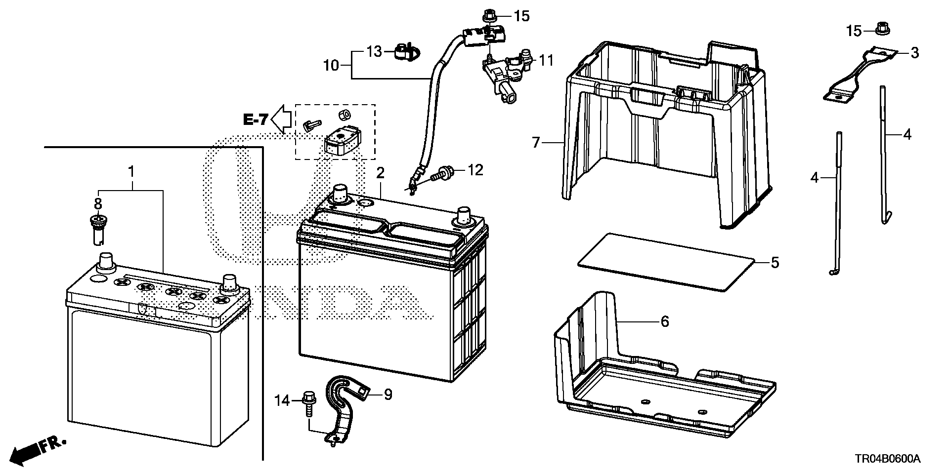 Diagram BATTERY (1.8L) for your 1990 Honda Accord Coupe 2.2L MT LX 