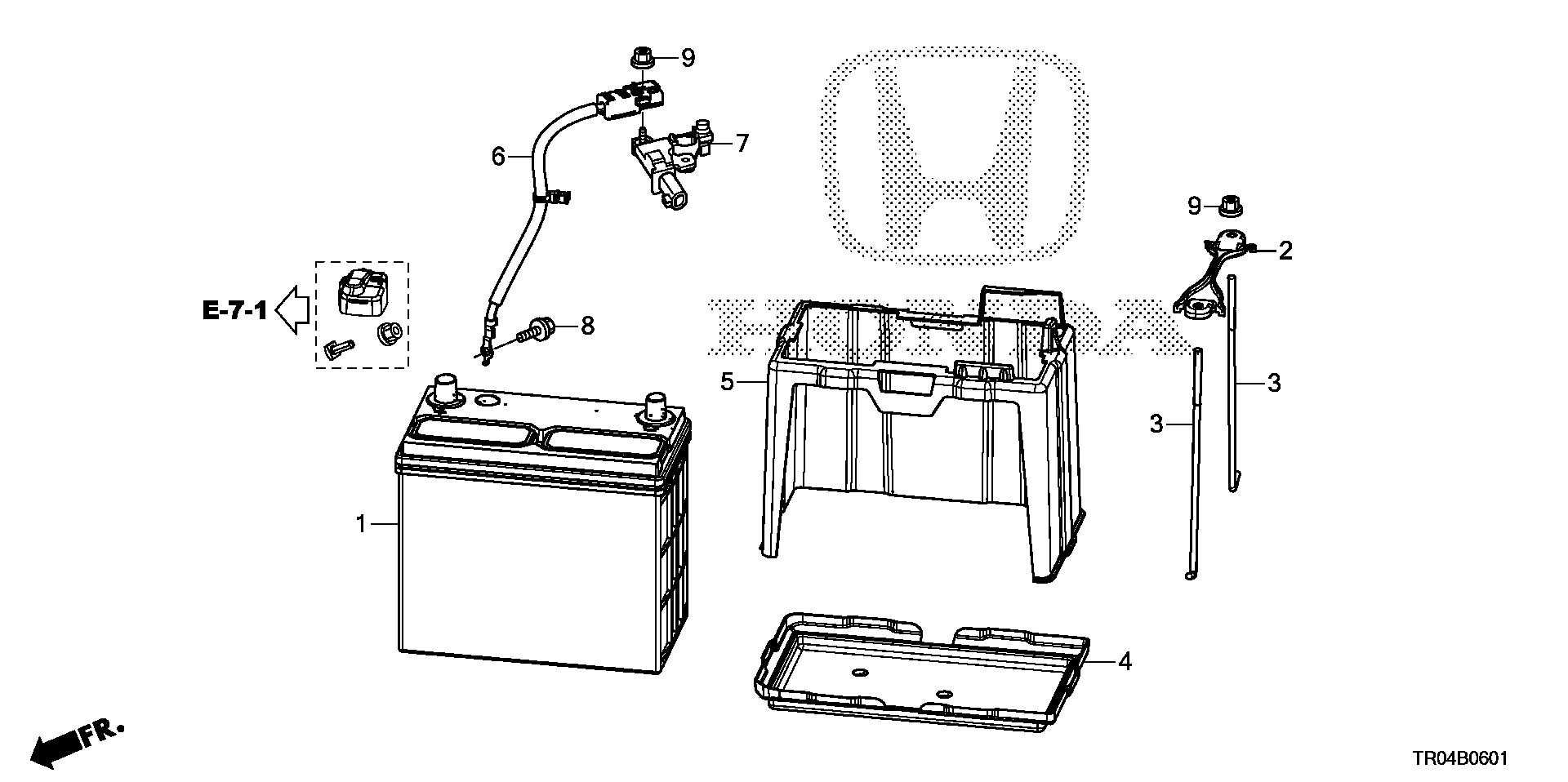 Diagram BATTERY (2.4L) for your 1990 Honda Accord Coupe 2.2L MT LX 