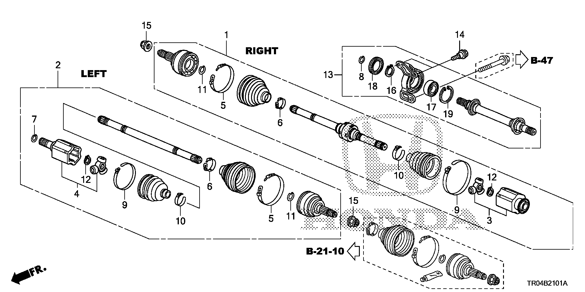 Diagram DRIVESHAFT@HALF SHAFT (1.8L) (MT) (2) for your 2008 Honda Pilot   