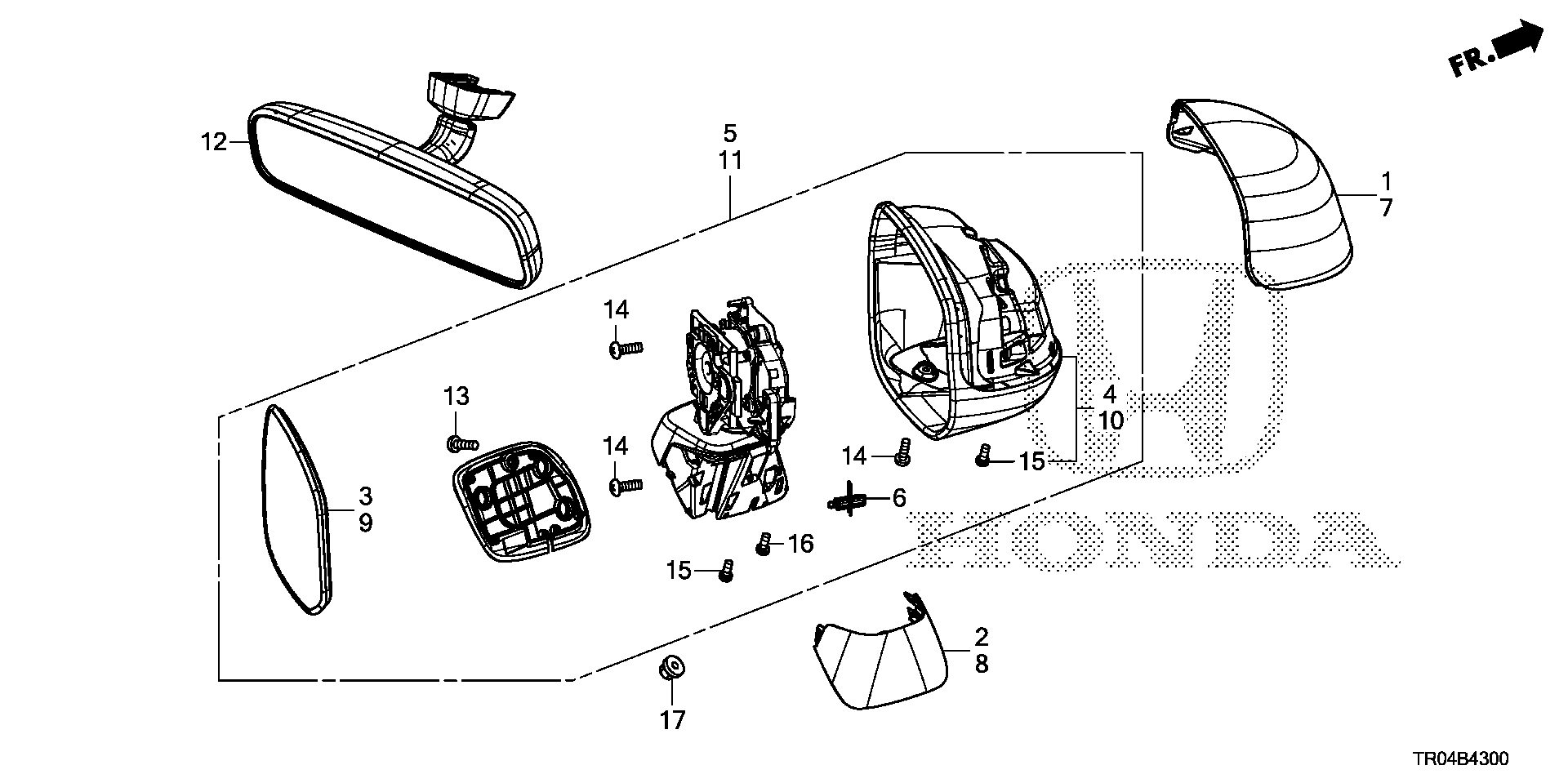 Diagram MIRROR (1) for your 1990 Honda Civic Hatchback   