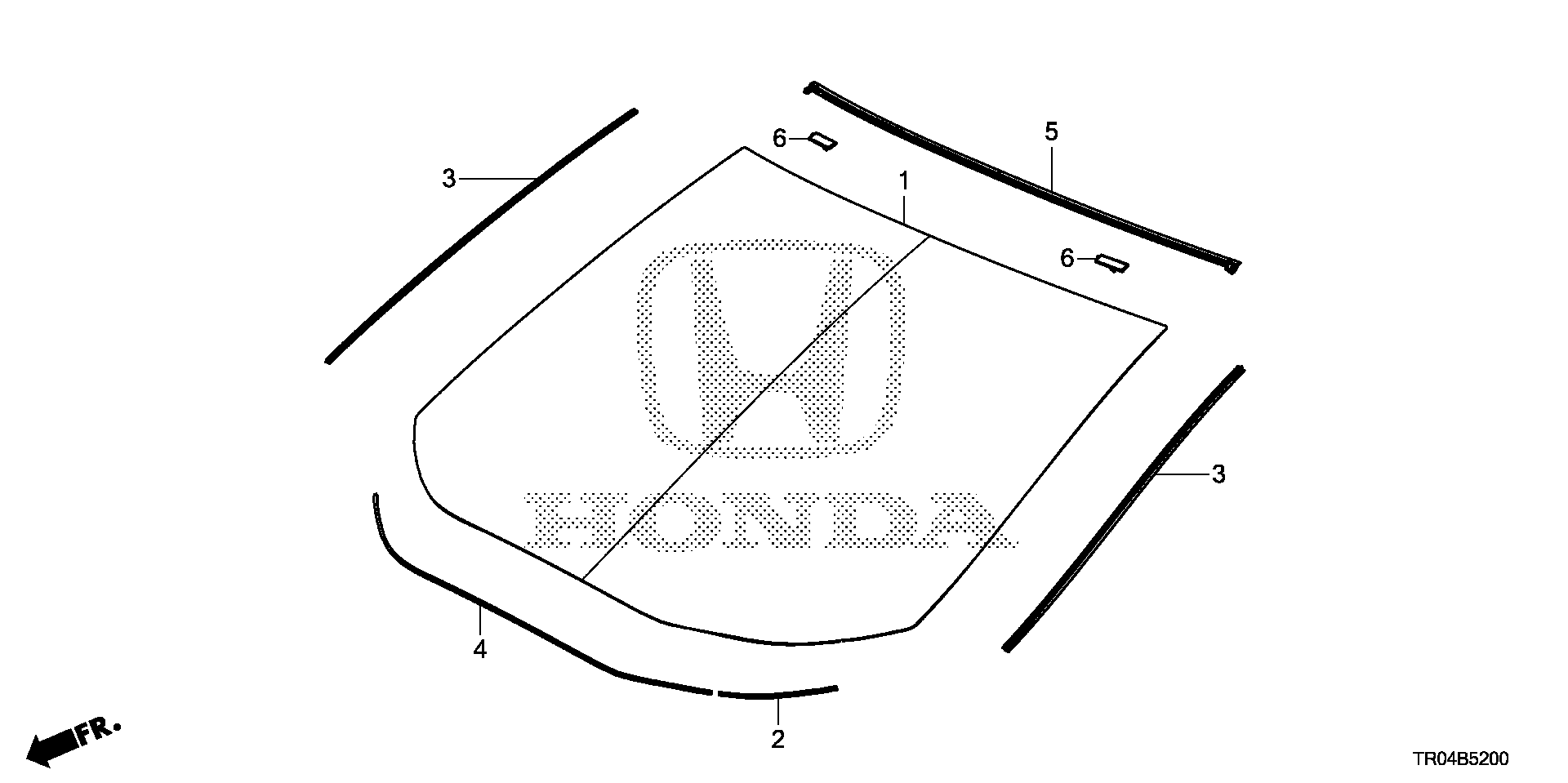 Diagram FRONT WINDSHIELD for your 2004 Honda Civic   