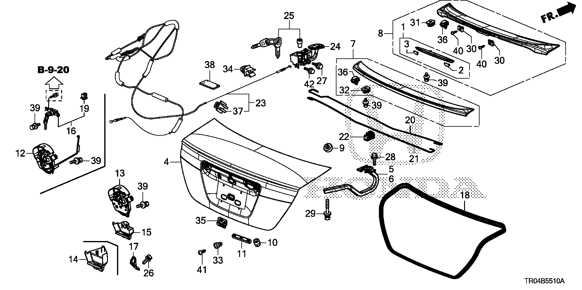 Diagram TRUNK LID for your Honda Civic  