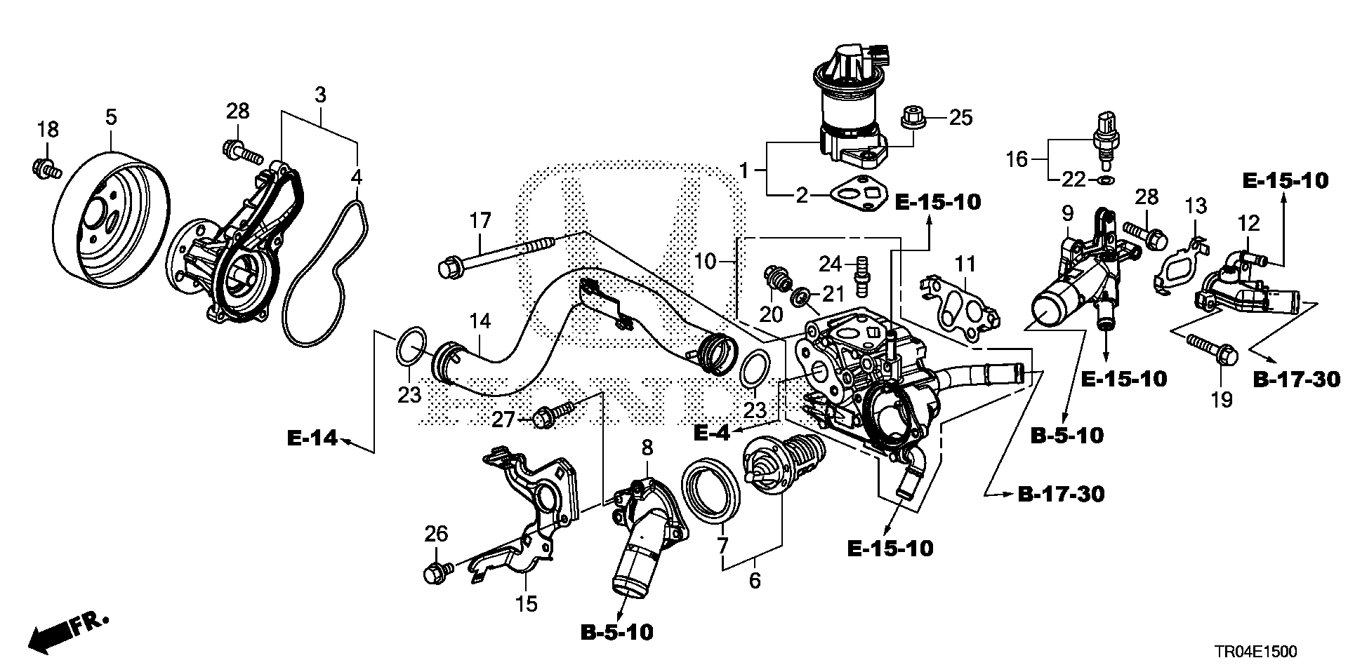 Diagram WATER PUMP (1.8L) for your 1980 Honda Civic Hatchback   