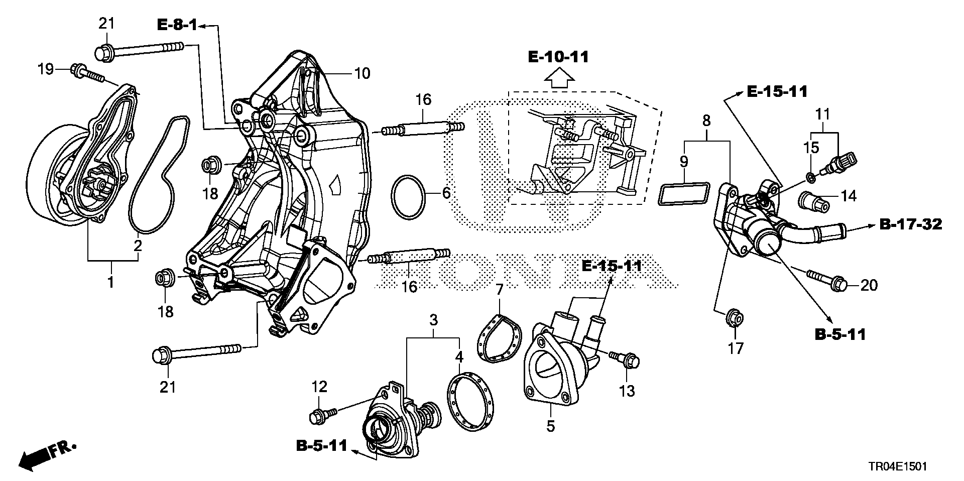 Diagram WATER PUMP (2.4L) for your 2024 Honda Accord   