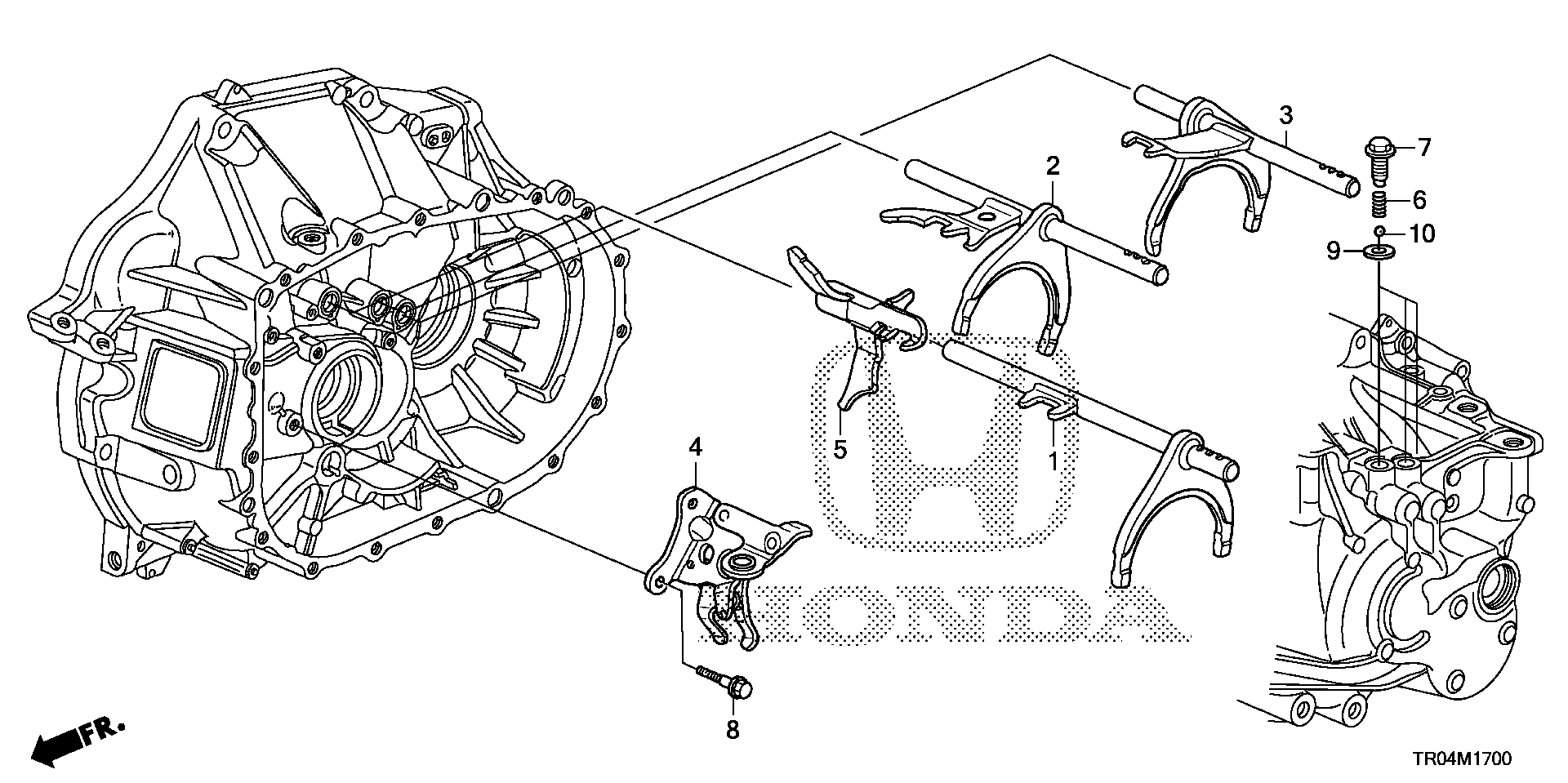 Diagram SHIFT FORK@SHIFT HOLDER (2.4L) for your 2008 Honda Accord Coupe   