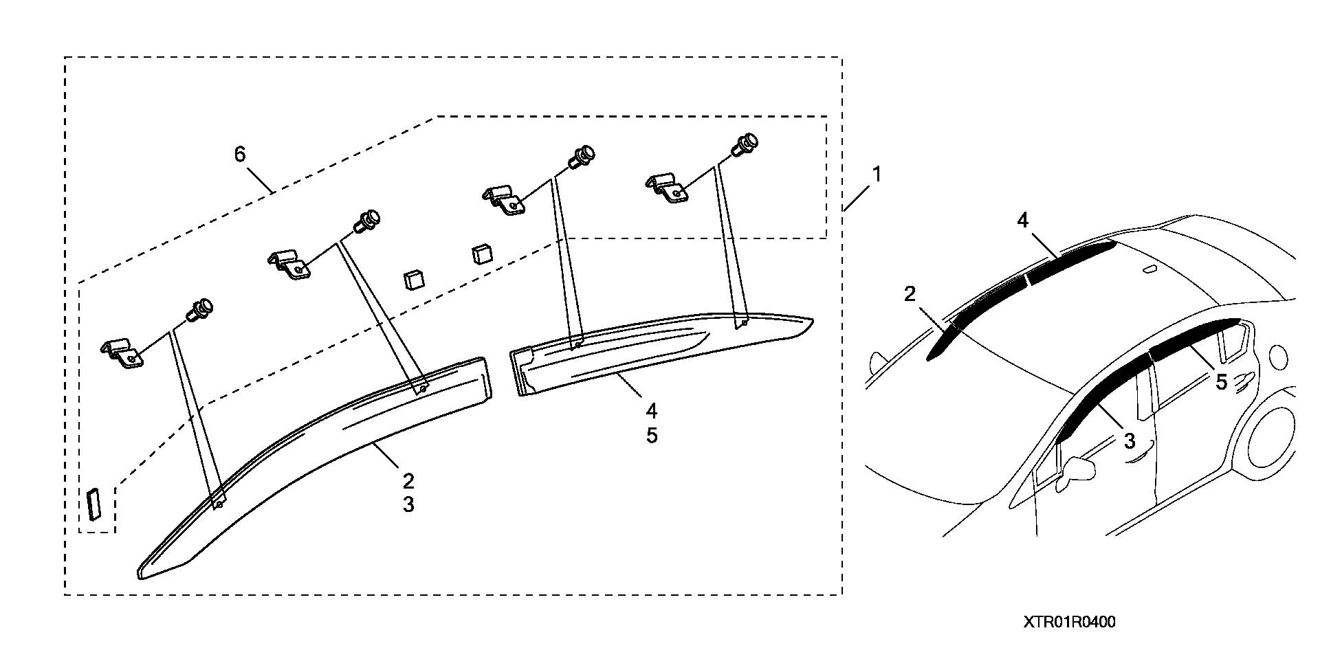 Diagram DOOR VISOR for your Honda