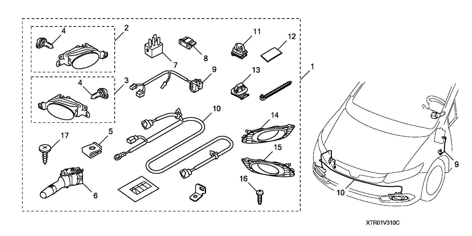 Diagram FOGLIGHT WITH AUTO LIGHT for your Honda