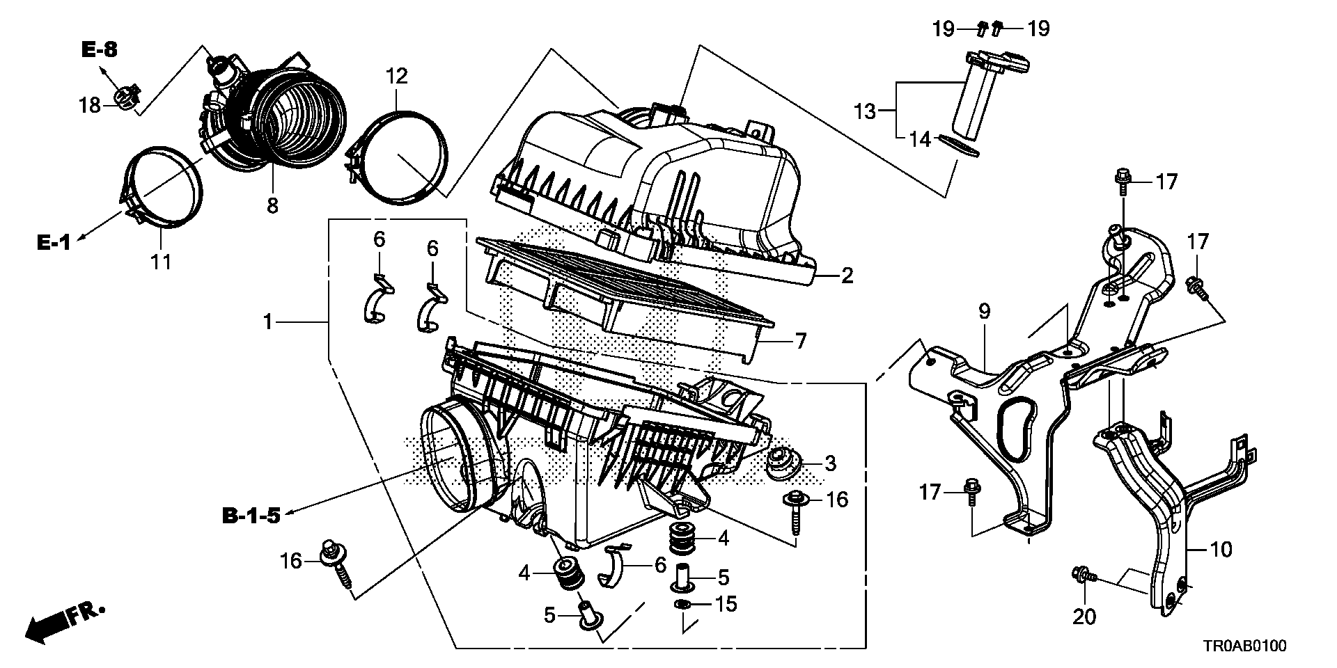 Diagram AIR CLEANER (1.8L) for your 1994 Honda Accord Coupe   