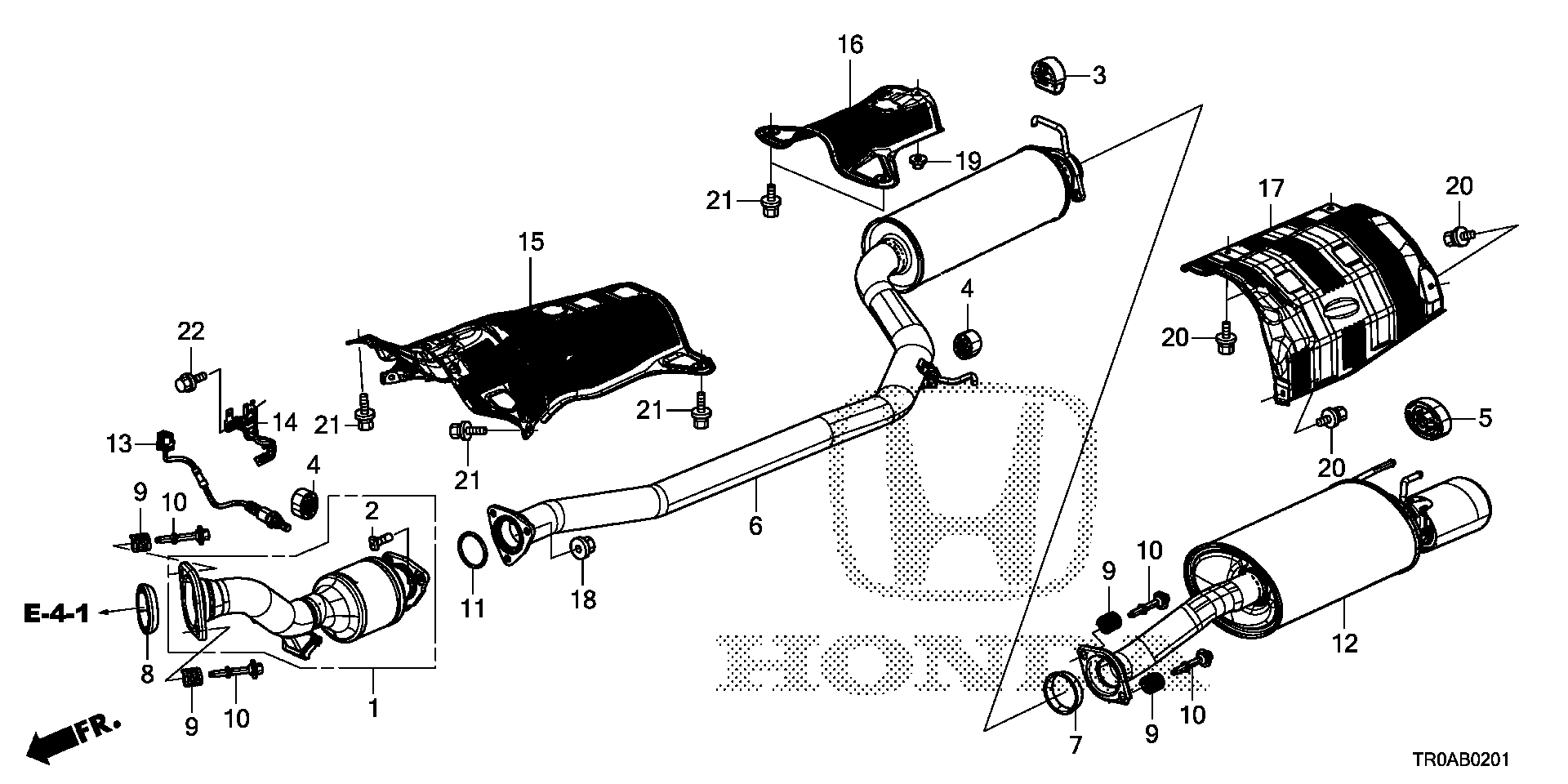 Diagram EXHAUST PIPE@MUFFLER (2.4L) for your 1990 Honda Accord Coupe 2.2L AT LX 