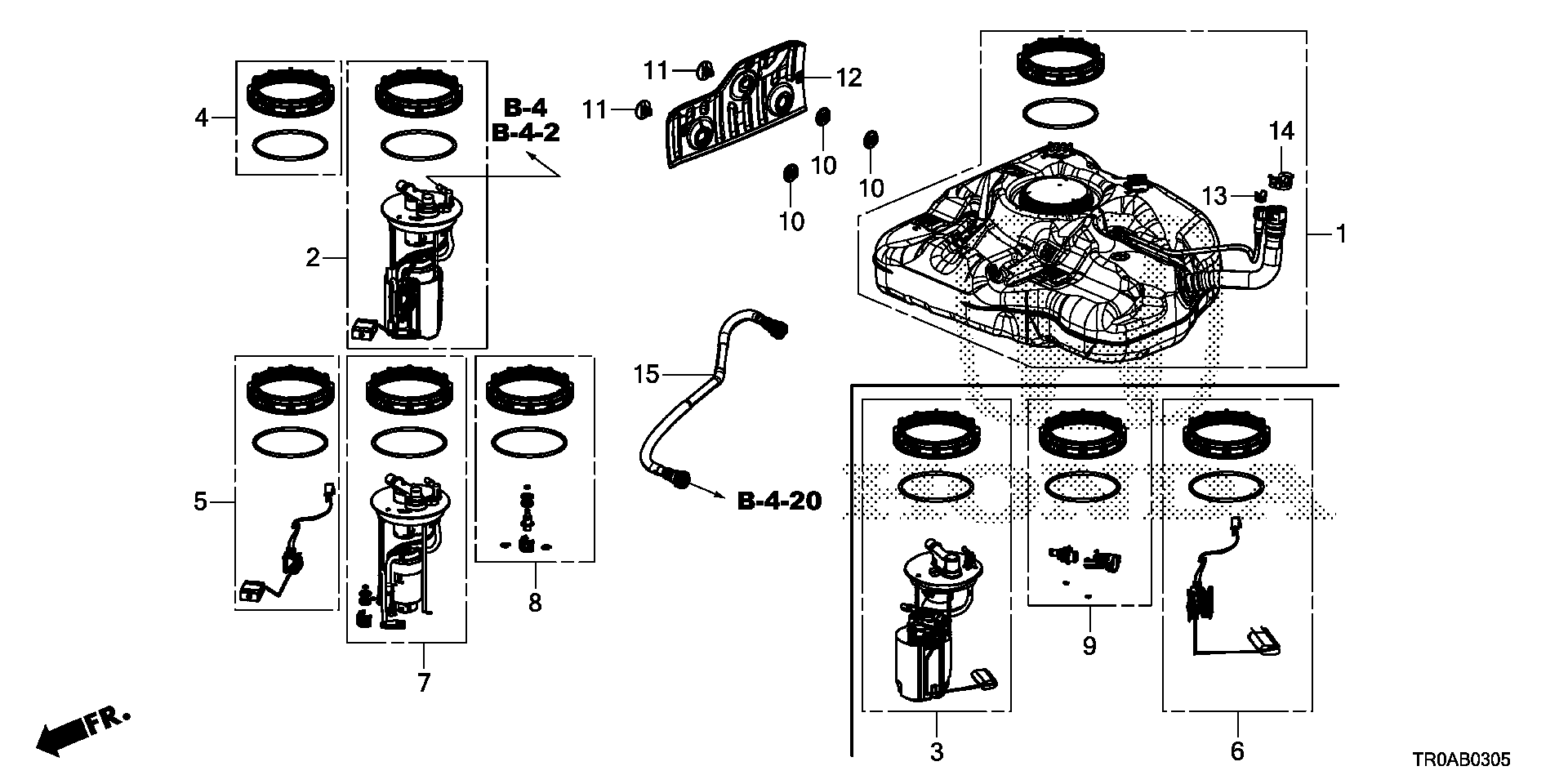 Diagram FUEL TANK (KA/KC/KL) for your 2024 Honda Pilot  SPT 