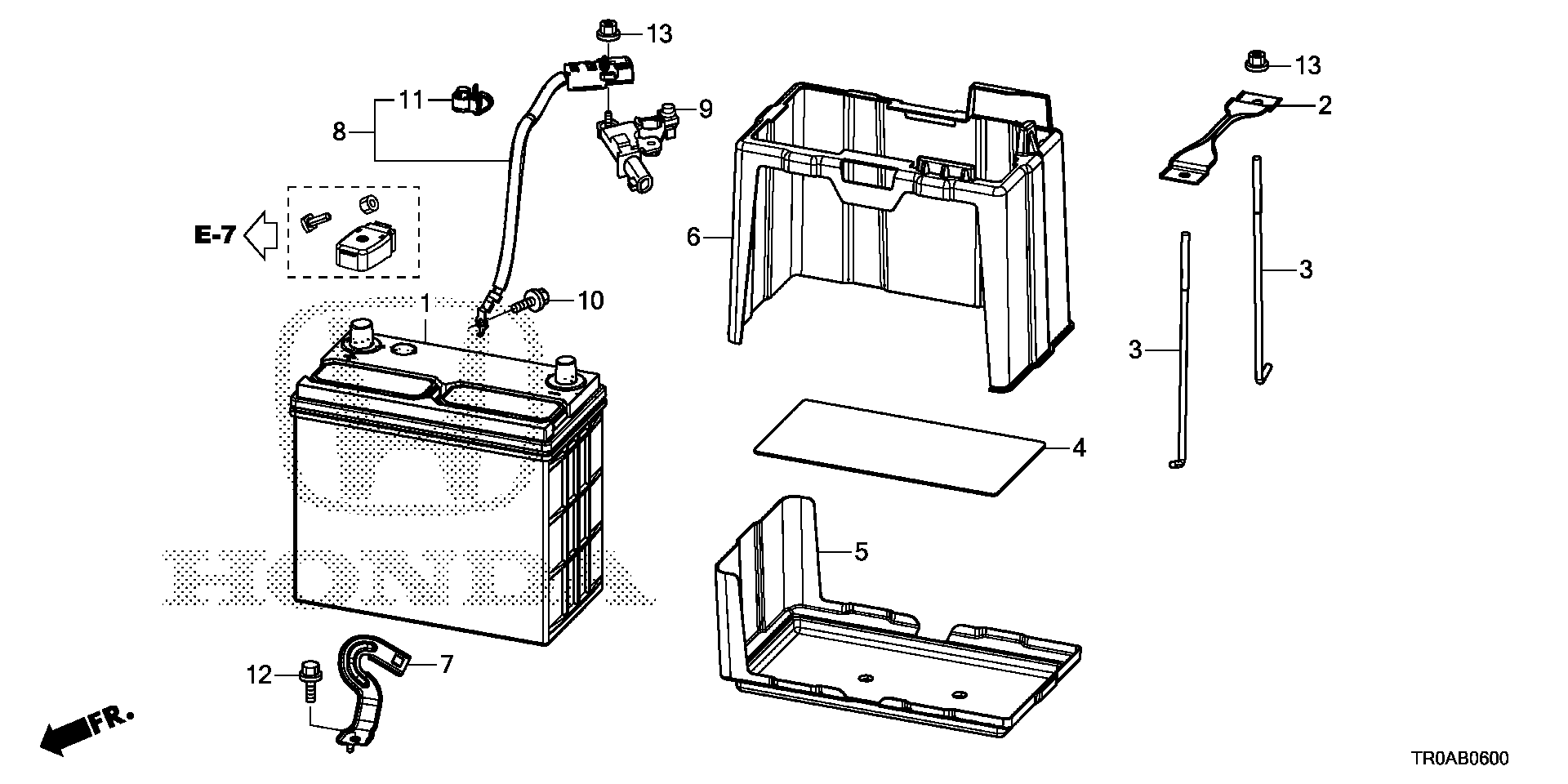 Diagram BATTERY (1.8L) for your 1990 Honda Accord Coupe 2.2L MT LX 