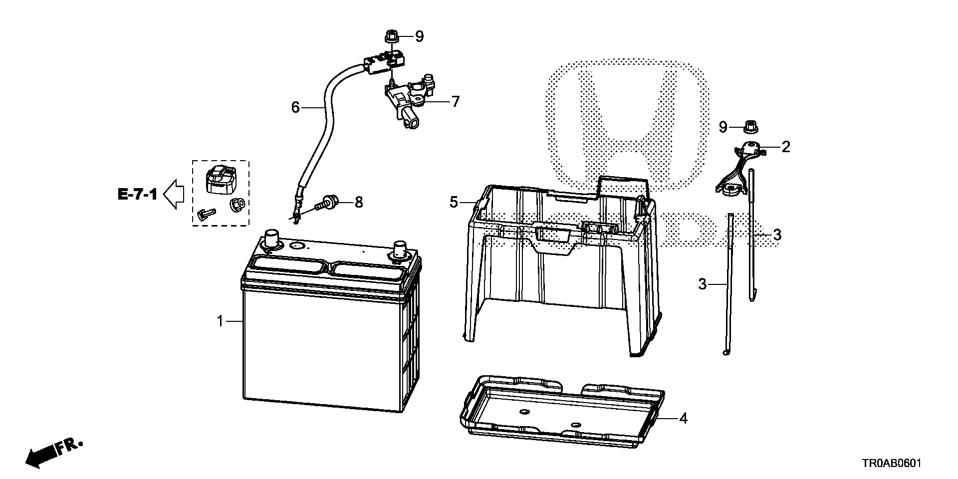 Diagram BATTERY (2.4L) for your 1990 Honda Accord Coupe 2.2L MT LX 