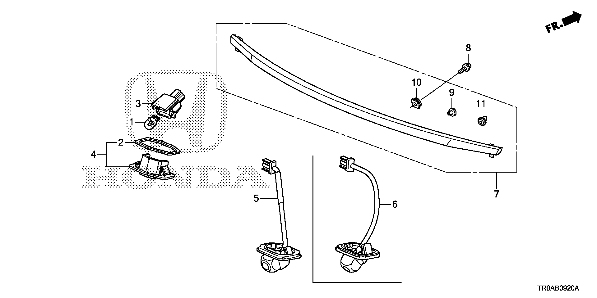 Diagram LICENSE LIGHT@REAR CAMERA for your 2016 Honda Accord   