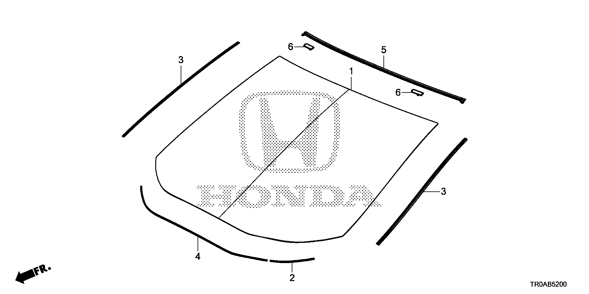 Diagram FRONT WINDSHIELD for your 2004 Honda Civic   