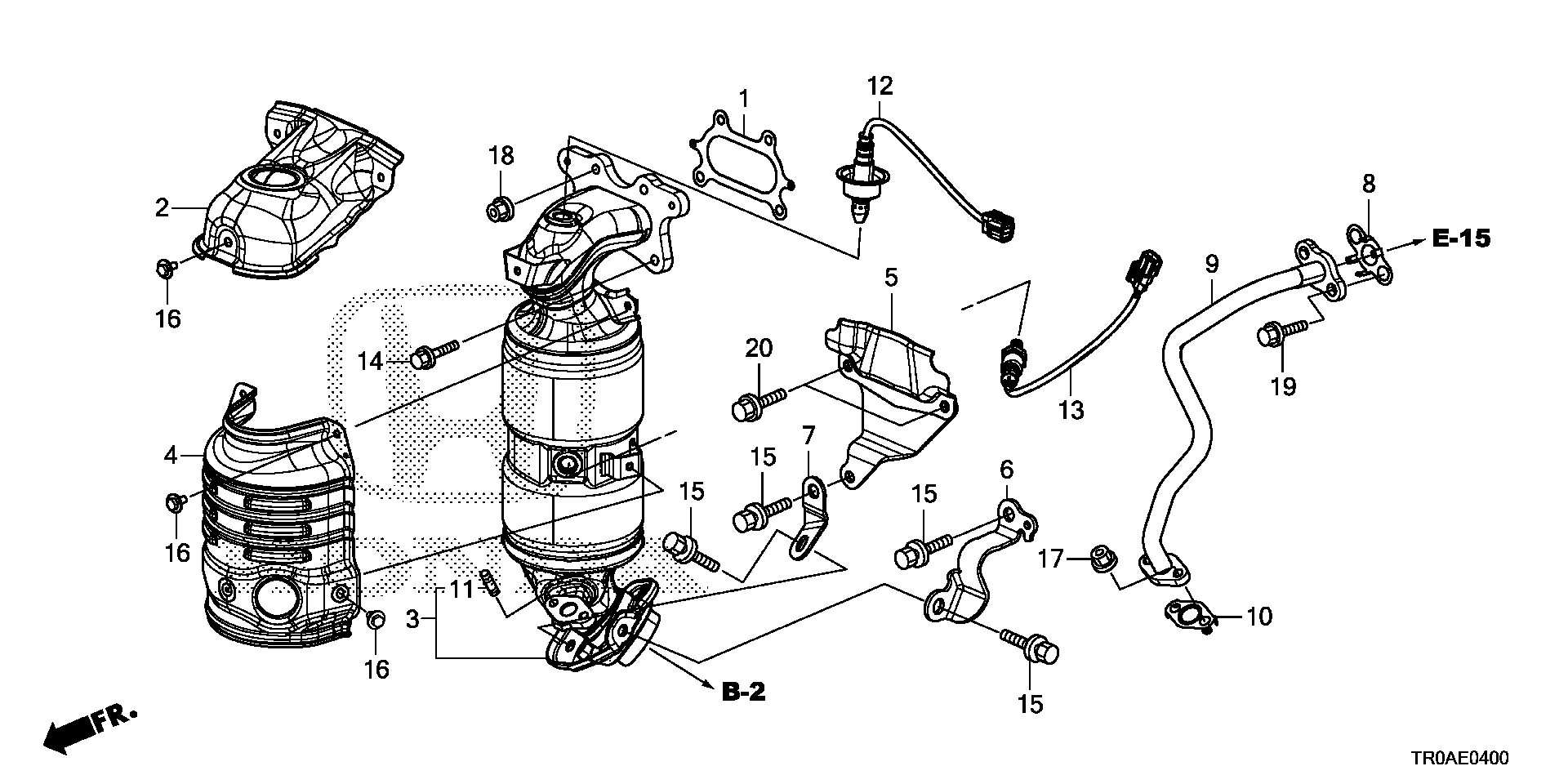 Diagram CONVERTER (1.8L) for your Honda