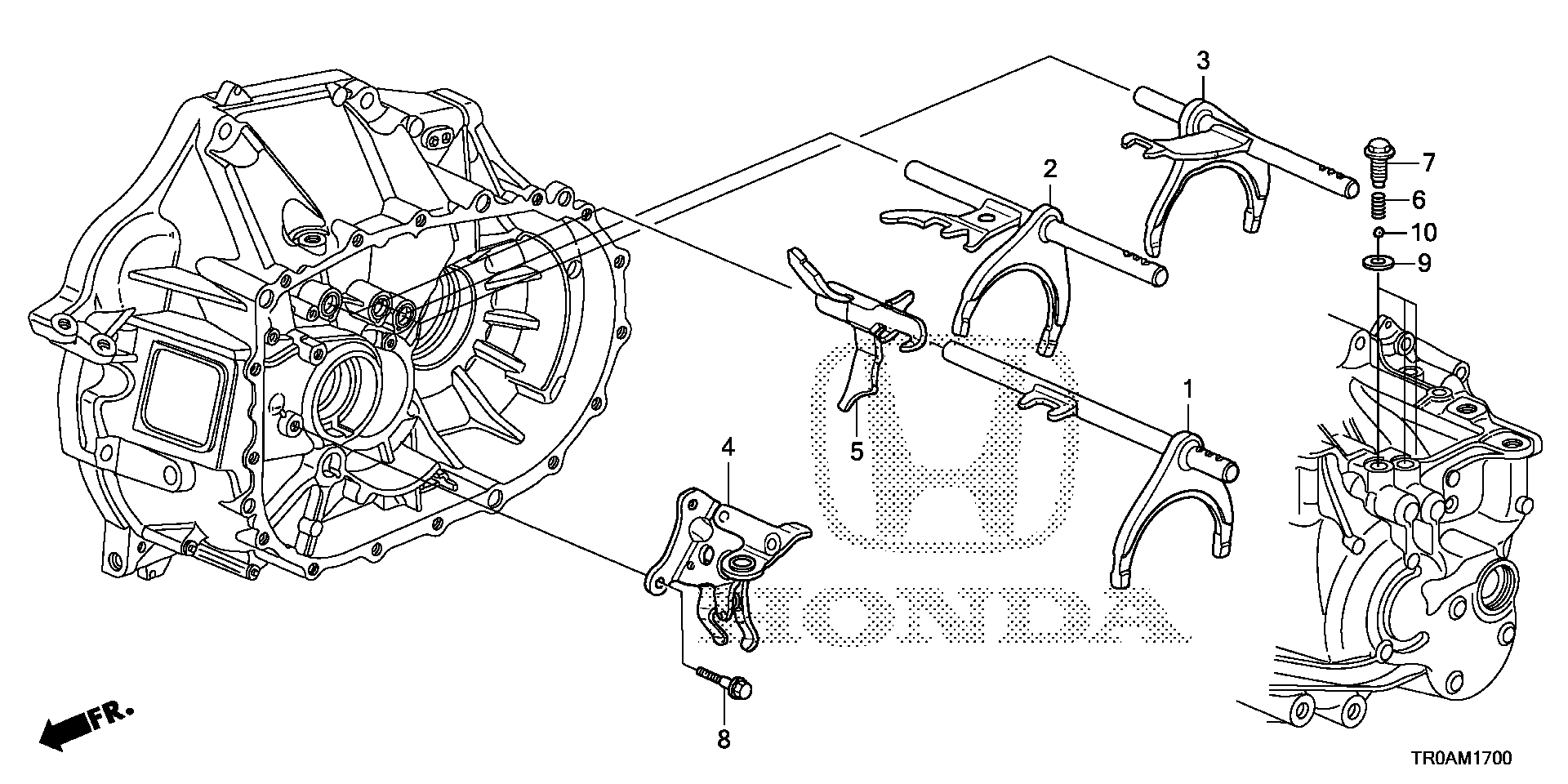 Diagram SHIFT FORK@SHIFT HOLDER (2.4L) for your 2008 Honda Accord Coupe   