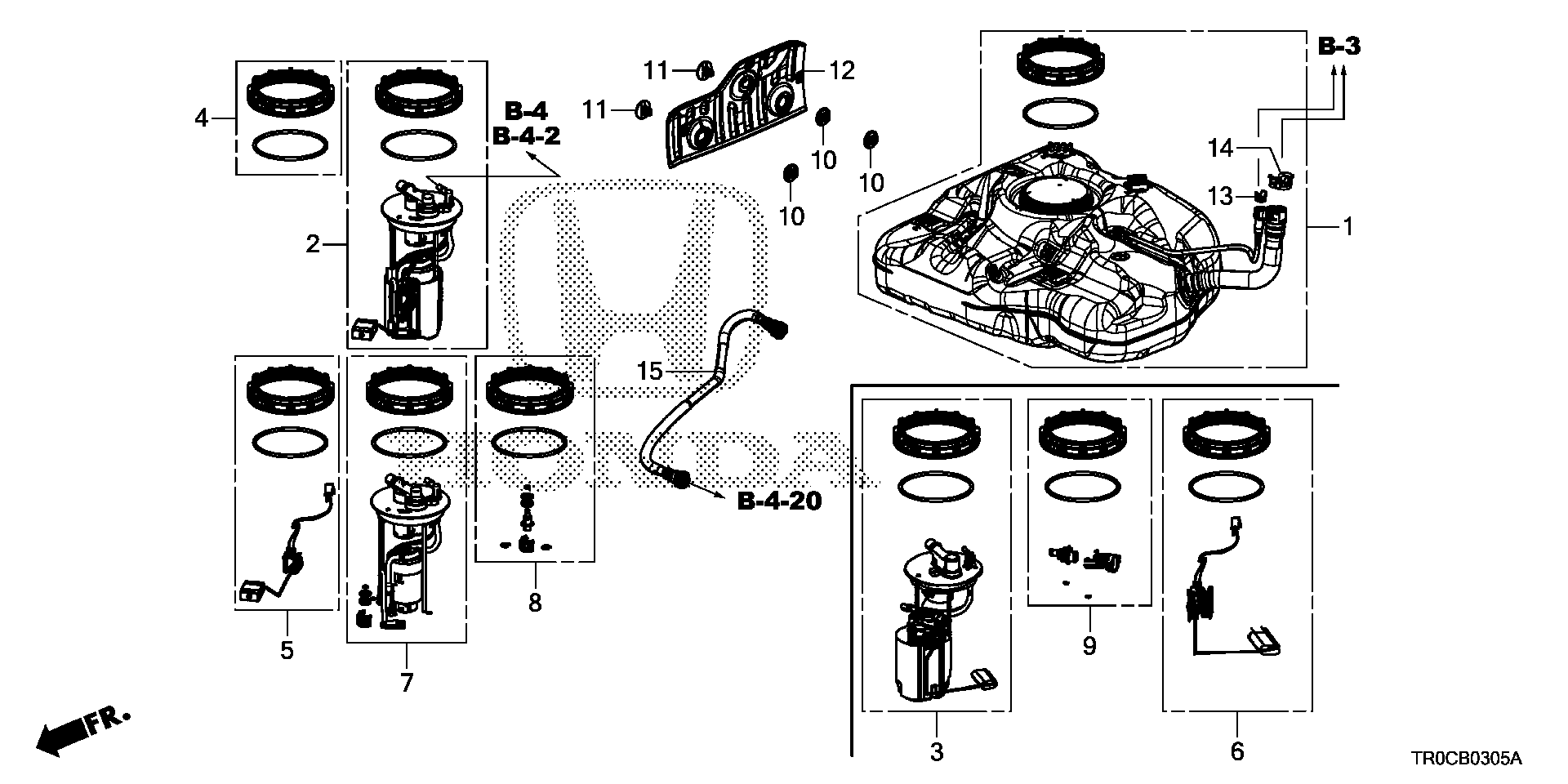 Diagram FUEL TANK (KA/KC/KL) for your 2024 Honda Pilot  SPT 