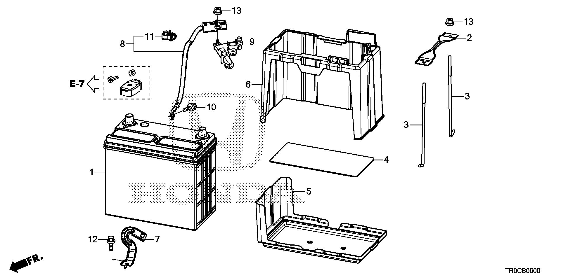 Diagram BATTERY (1.8L) for your 1990 Honda Accord Coupe 2.2L MT LX 