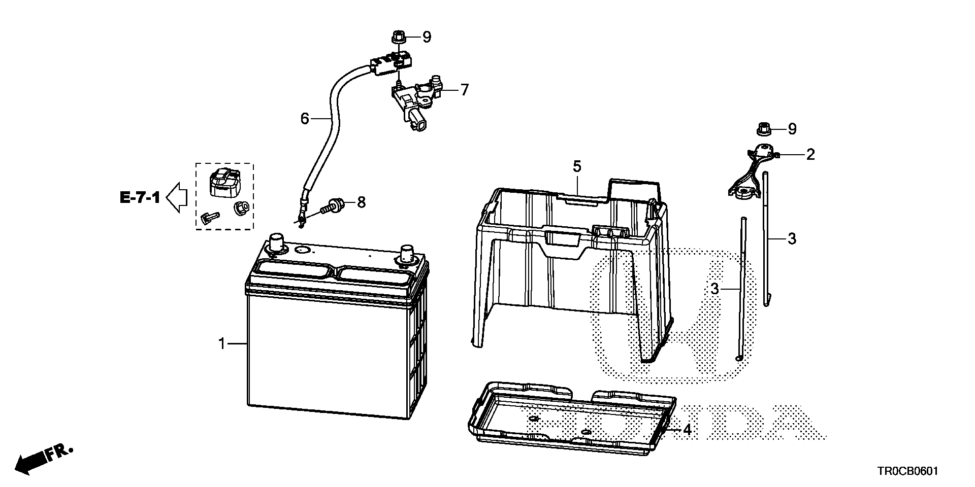 Diagram BATTERY (2.4L) for your 1990 Honda Accord Coupe 2.2L MT LX 