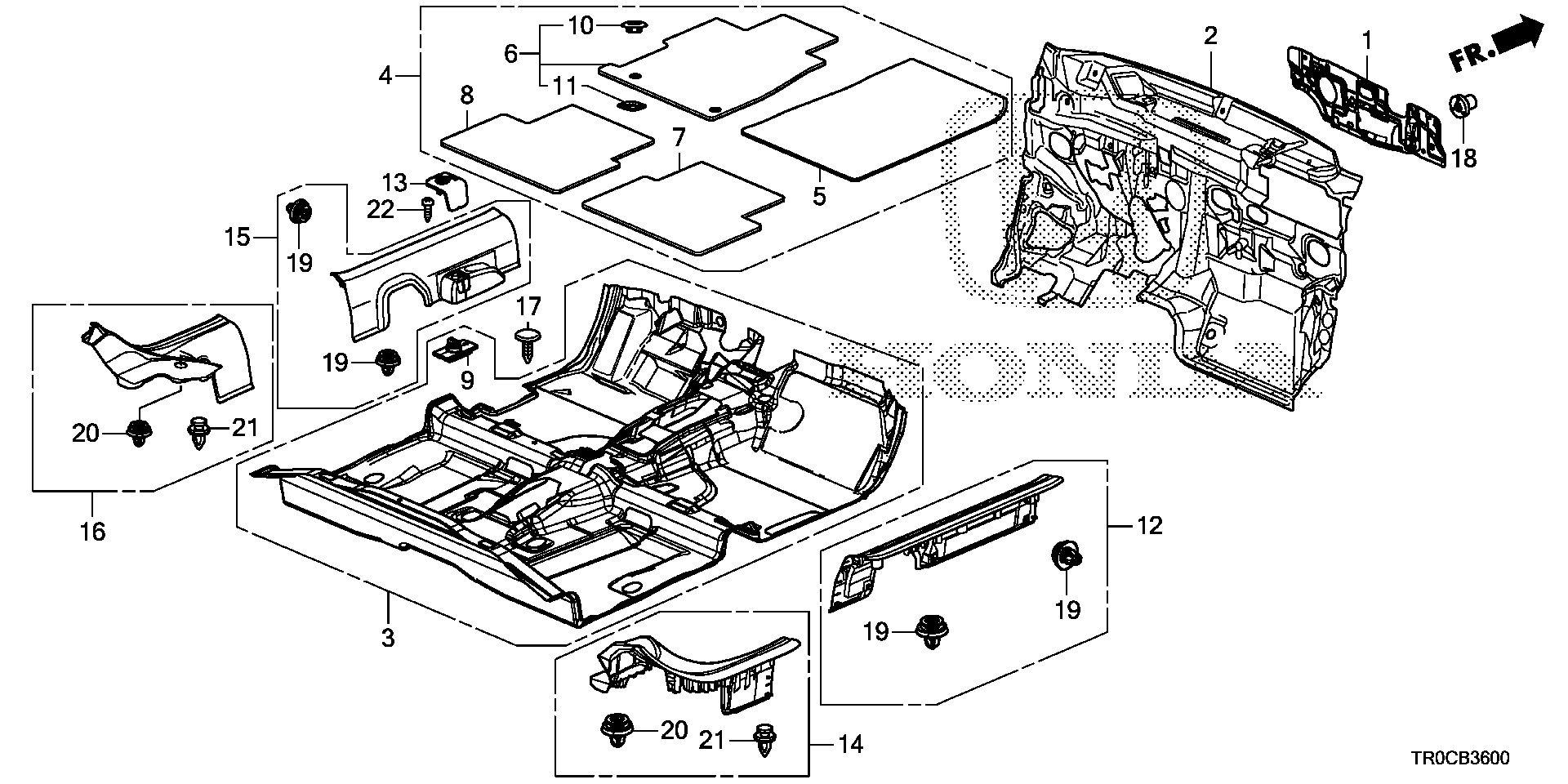 Diagram FLOOR MAT for your Honda Civic  