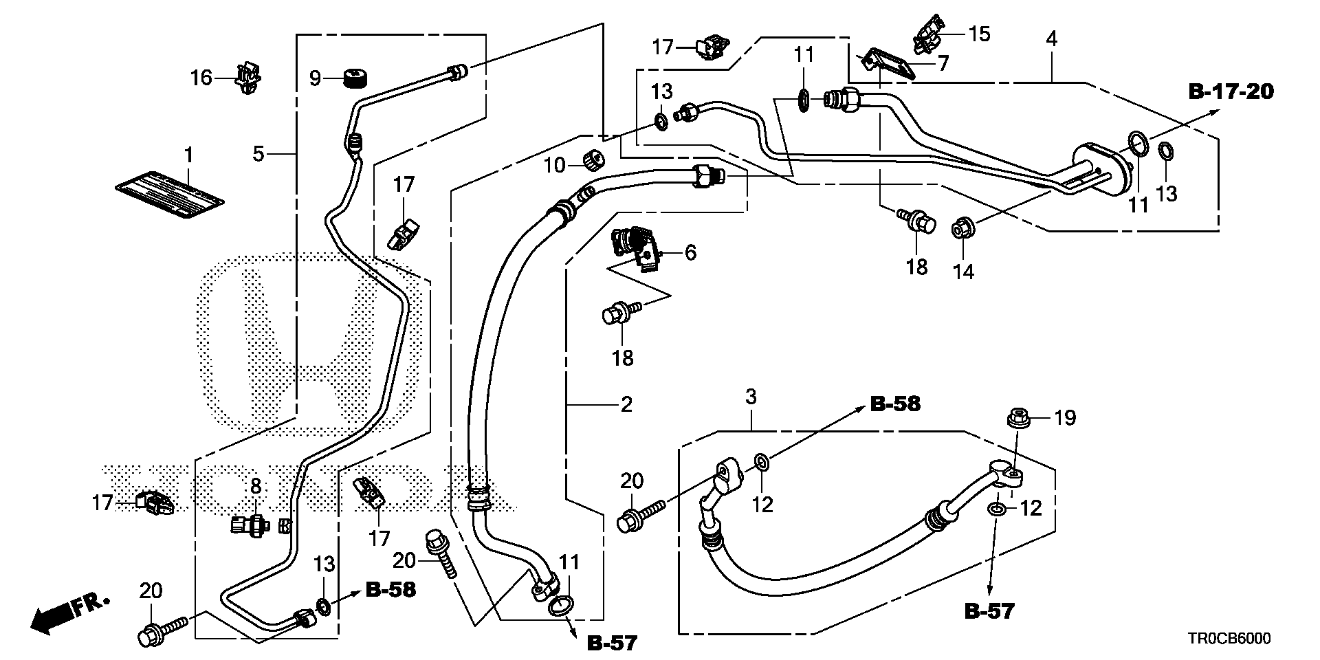 Full size assembly image of AIR CONDITIONER (HOSES/PIPES) (1.8L) (1/1)