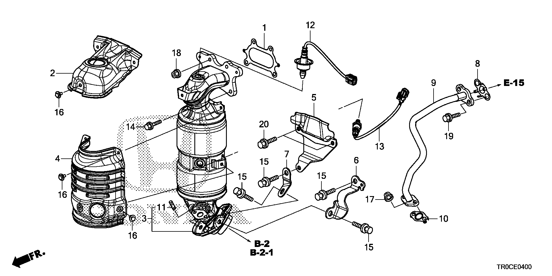 Diagram CONVERTER (1.8L) for your Honda