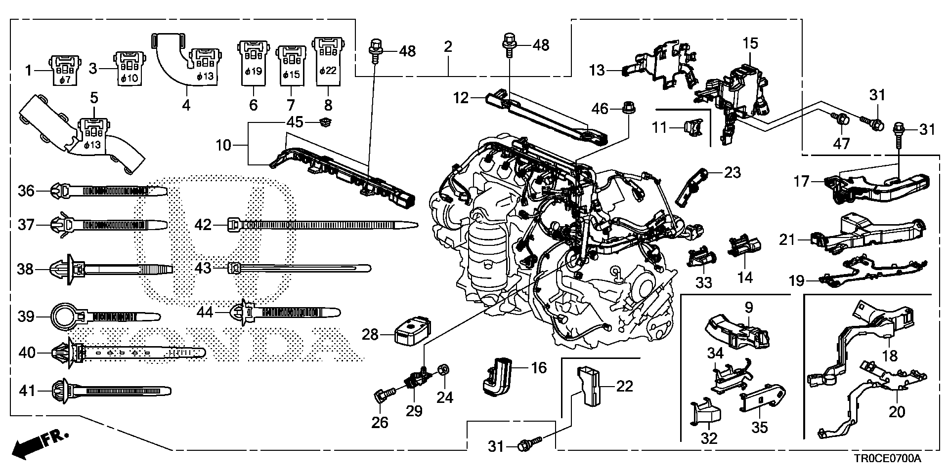 Diagram ENGINE WIRE HARNESS (1.8L) for your Honda Civic  