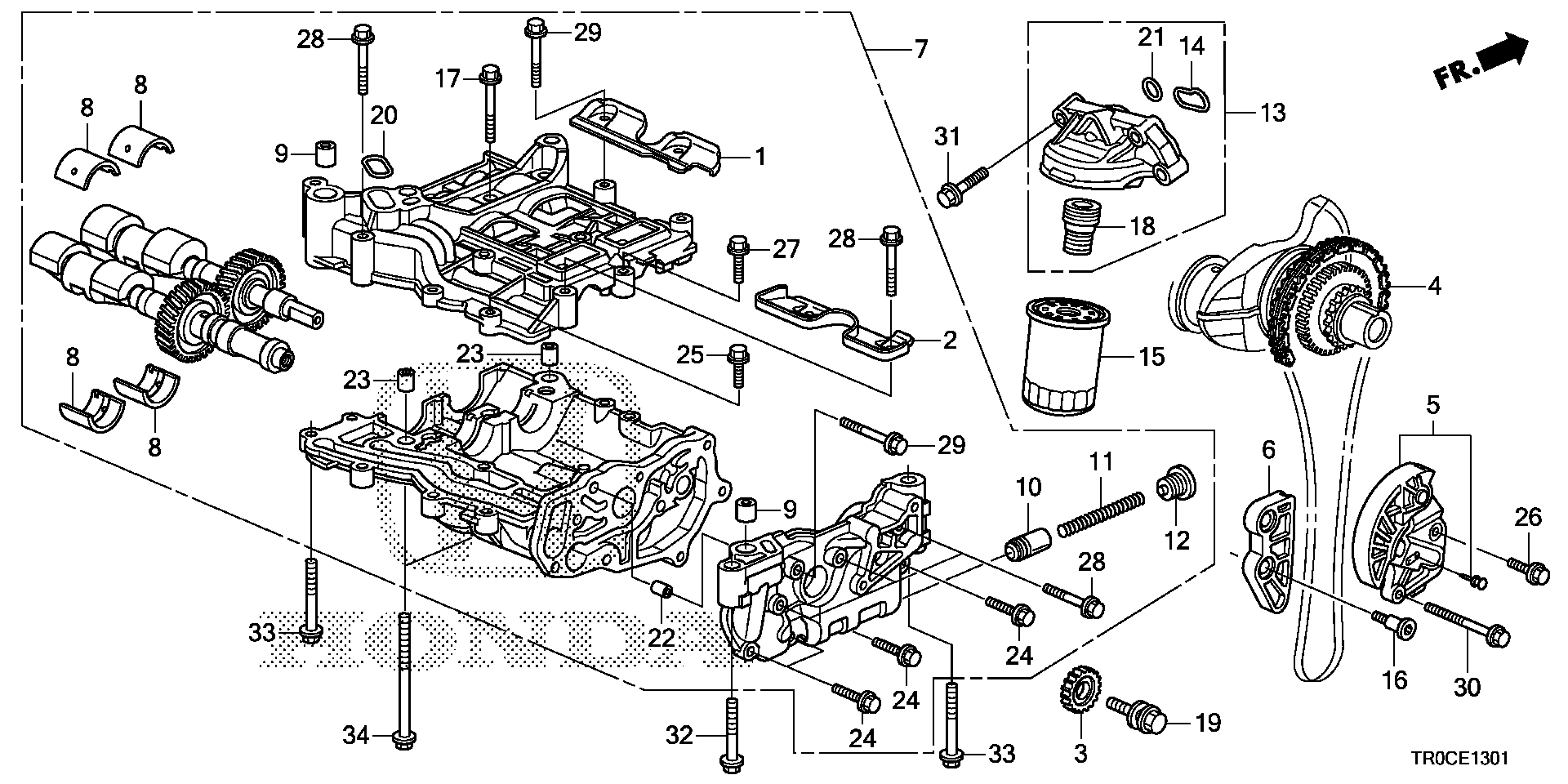 Diagram OIL PUMP (2.4L) for your 1992 Honda Accord Coupe 2.2L AT DX 