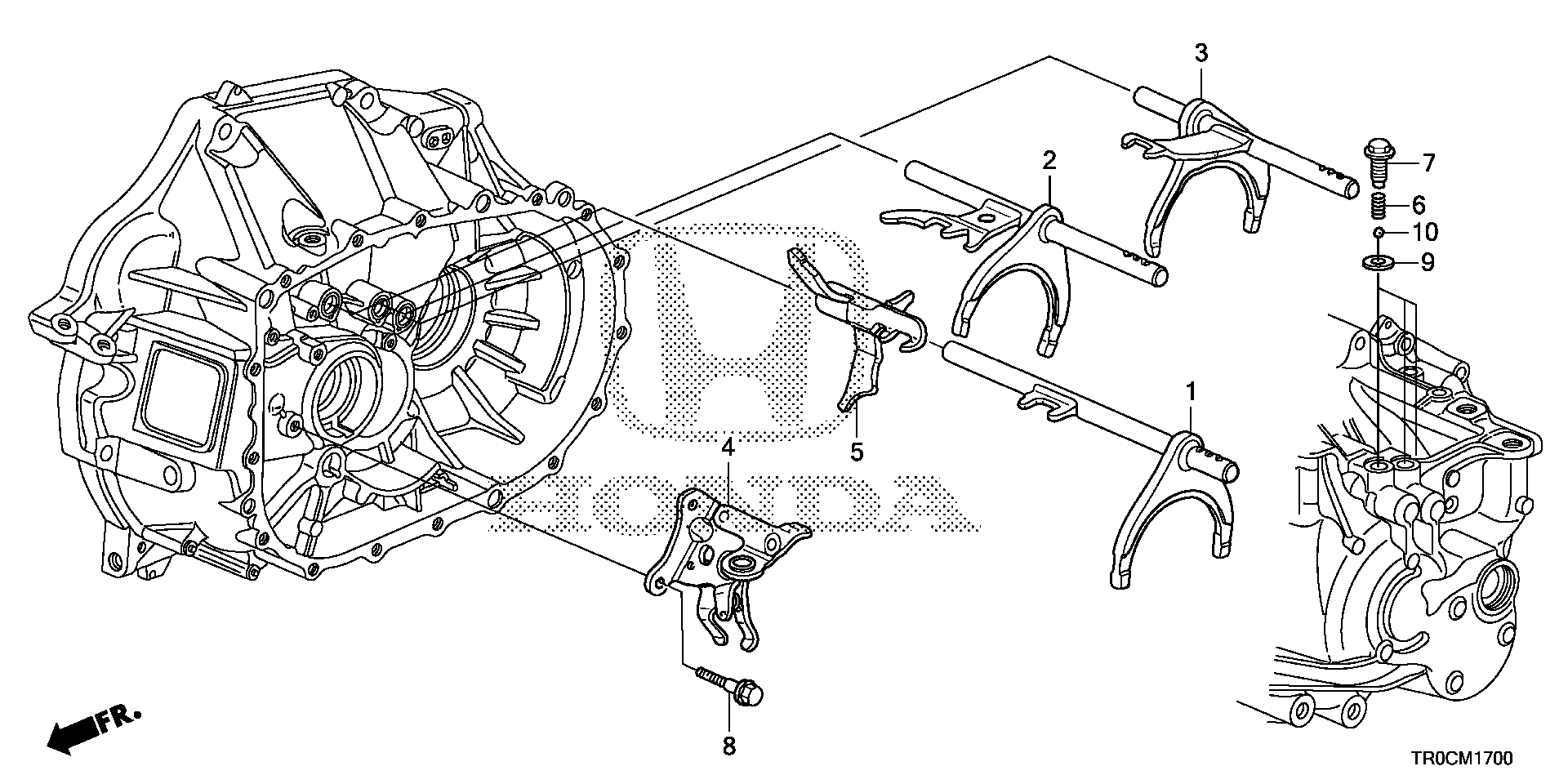 Diagram SHIFT FORK@SHIFT HOLDER (2.4L) for your 2008 Honda Accord Coupe   