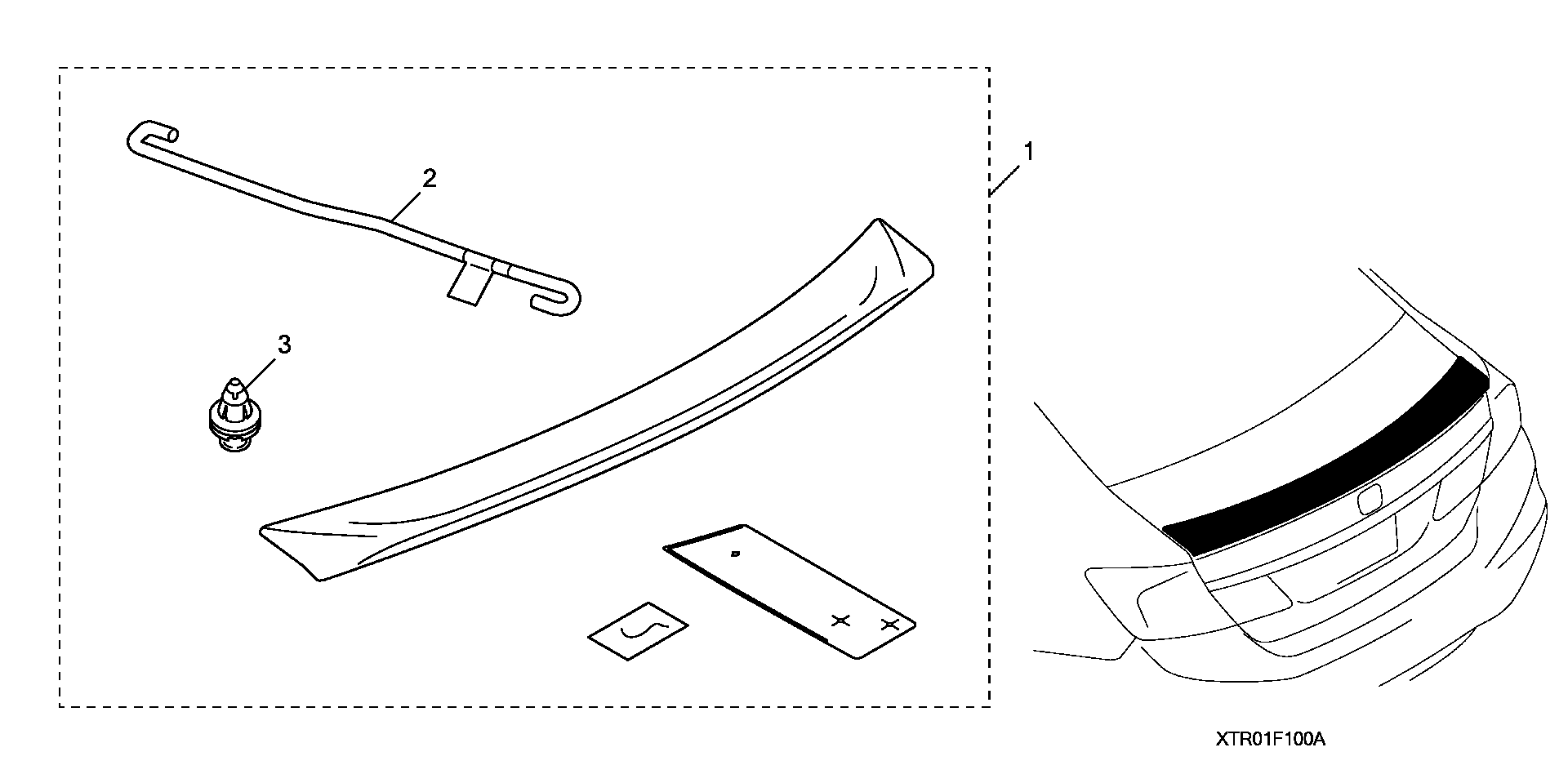 Diagram DECK LID SPOILER for your 2014 Honda Civic  HF 