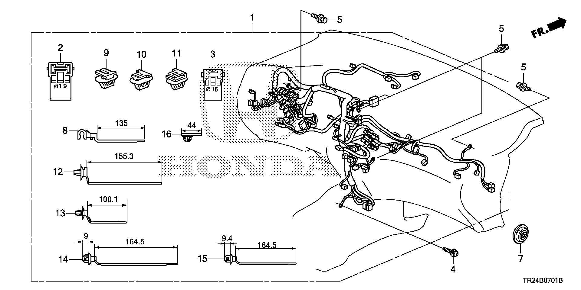 Diagram WIRE HARNESS (2) for your 1993 Honda Civic Hatchback   