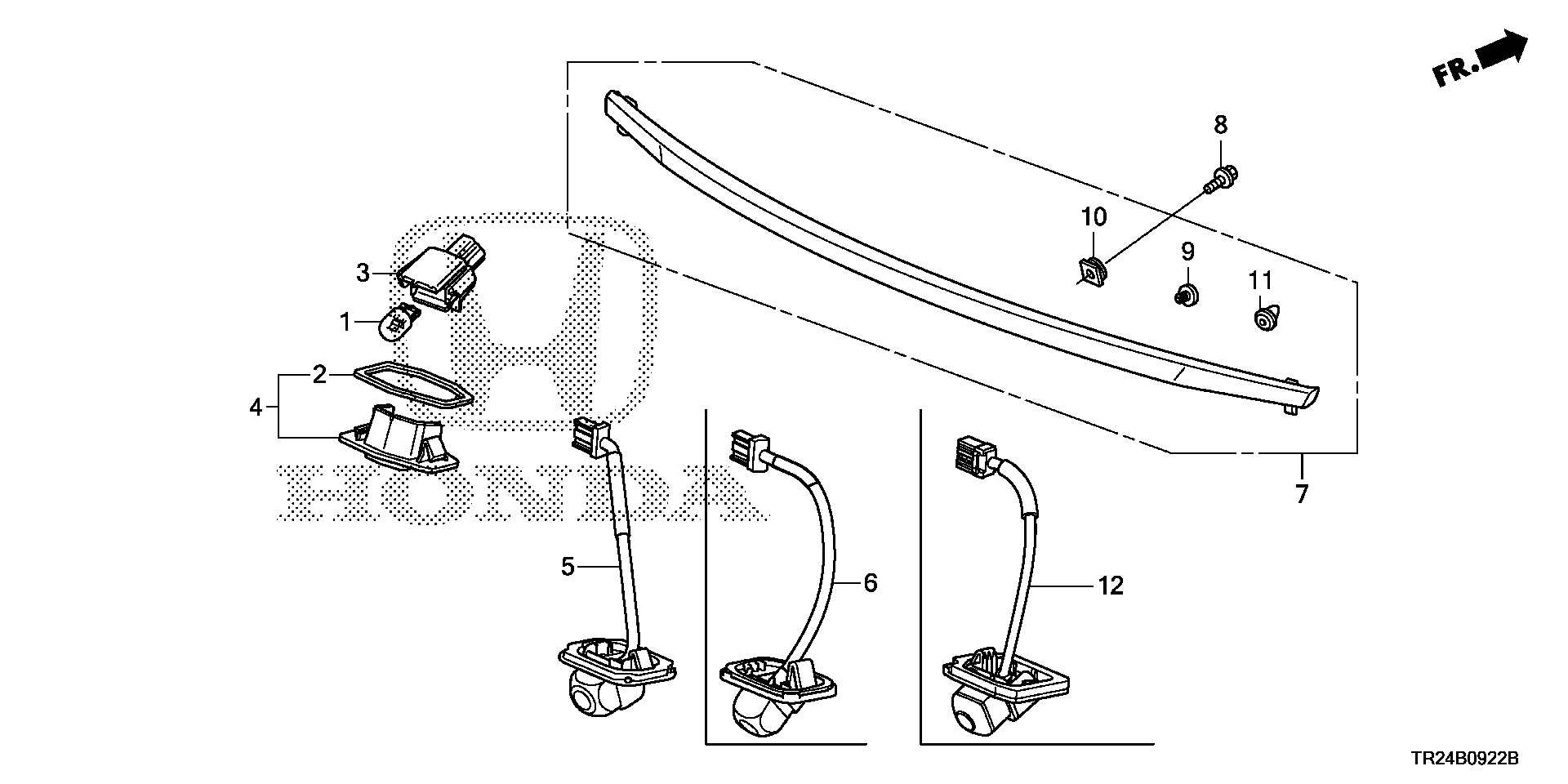 Diagram LICENSE LIGHT (2) for your 2016 Honda Accord   