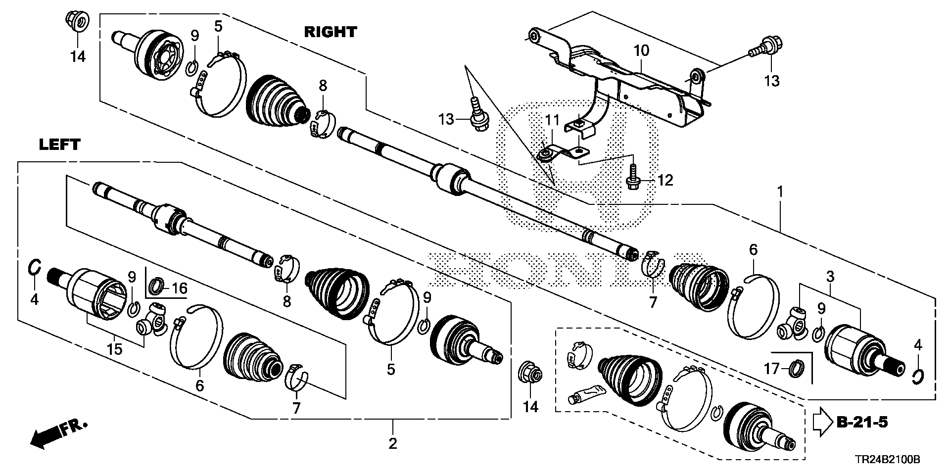 Diagram DRIVESHAFT for your 2012 Honda Pilot   