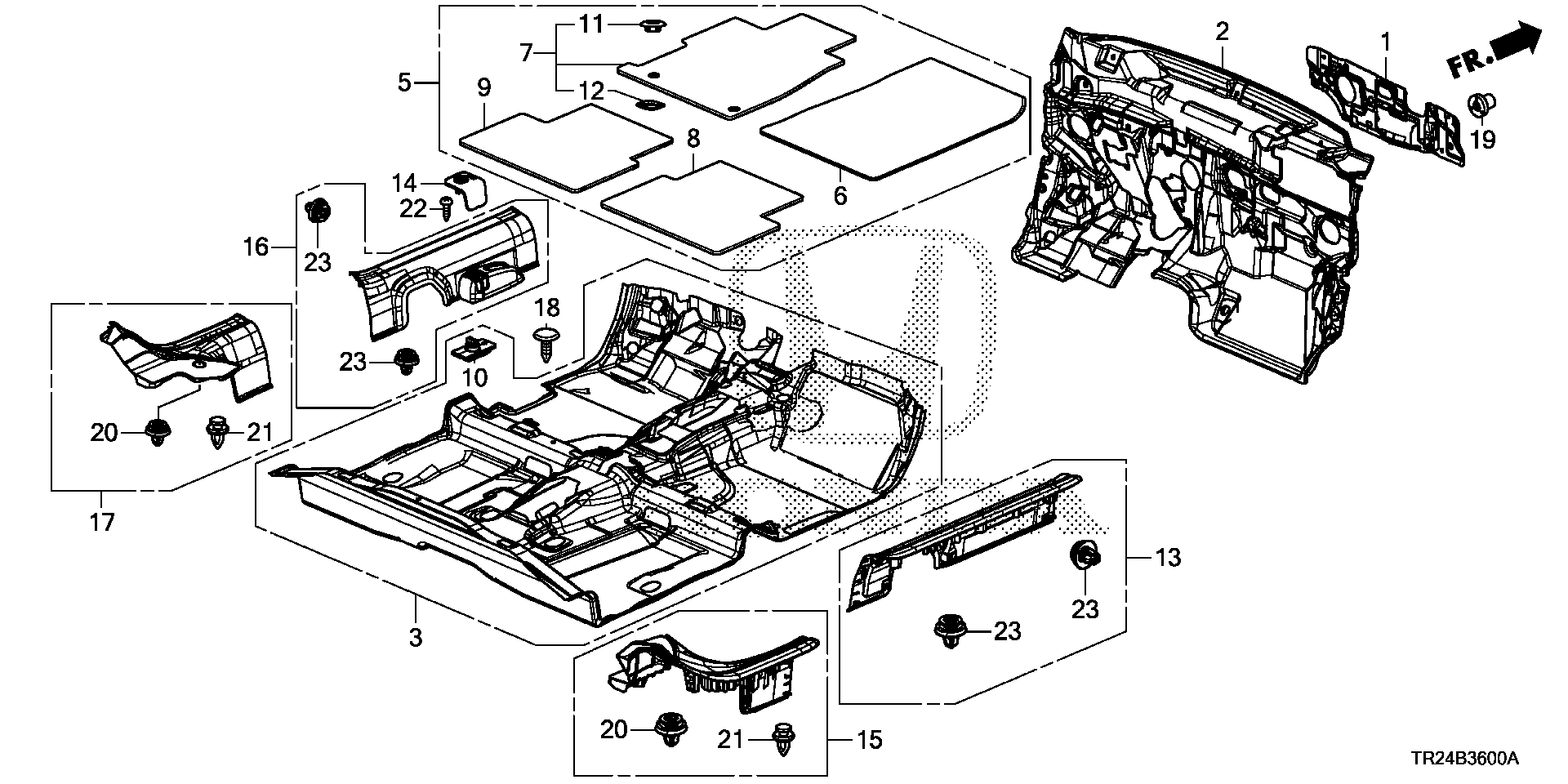 Diagram FLOOR MAT for your Honda Civic  