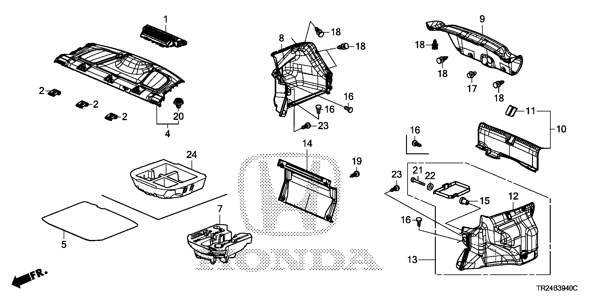 Diagram REAR TRAY@TRUNK LINING for your Honda Civic  