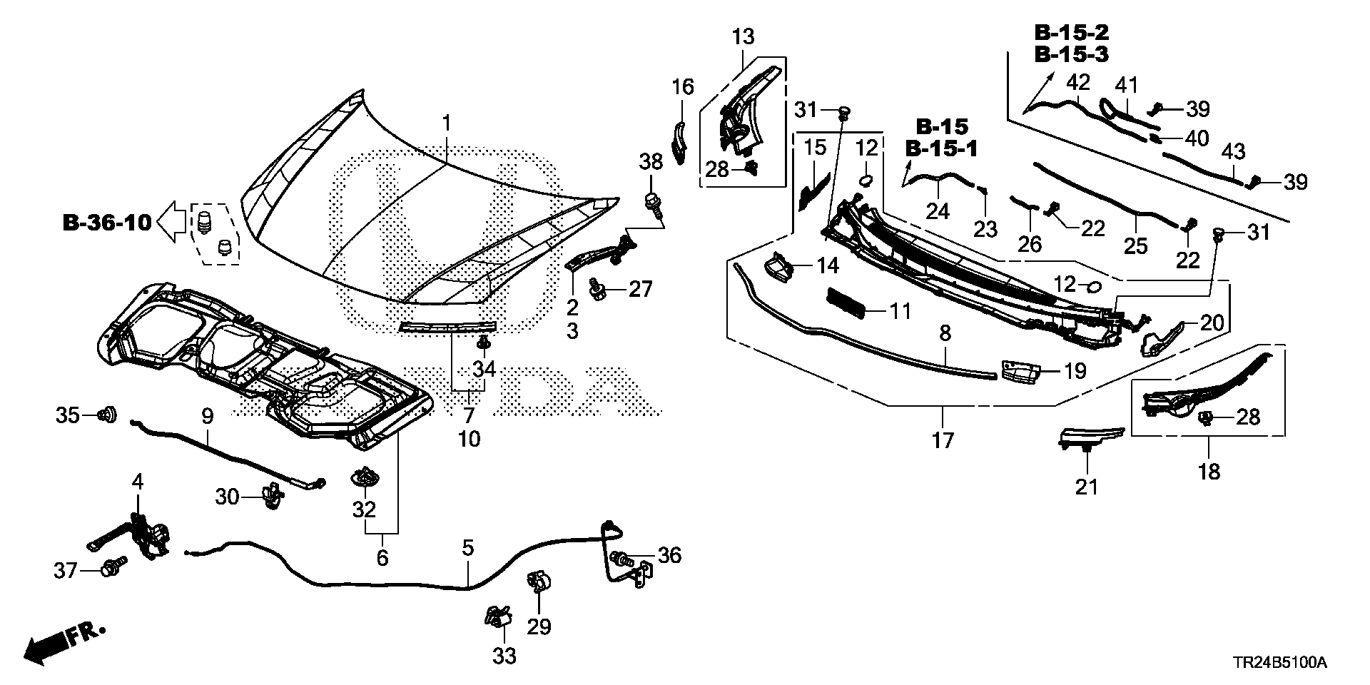 Diagram ENGINE HOOD for your 2013 Honda Accord Coupe   