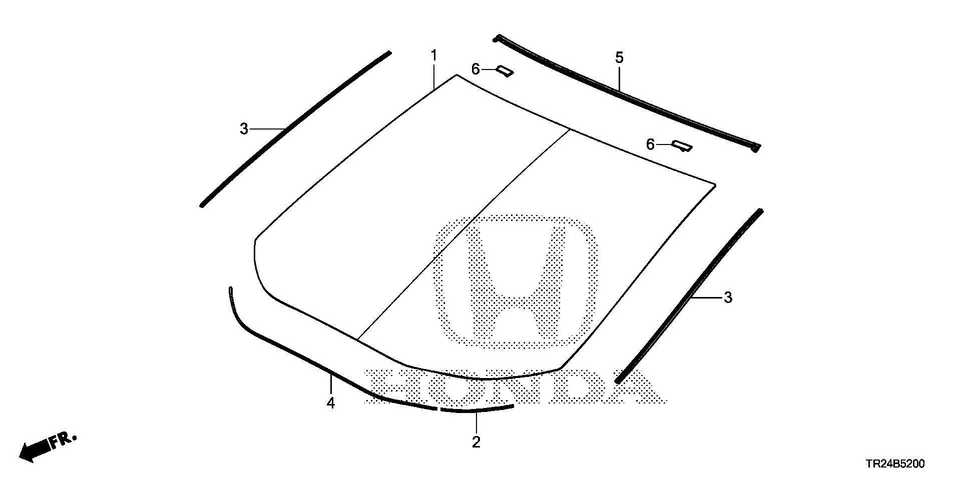 Diagram FRONT WINDSHIELD for your 2004 Honda Civic   