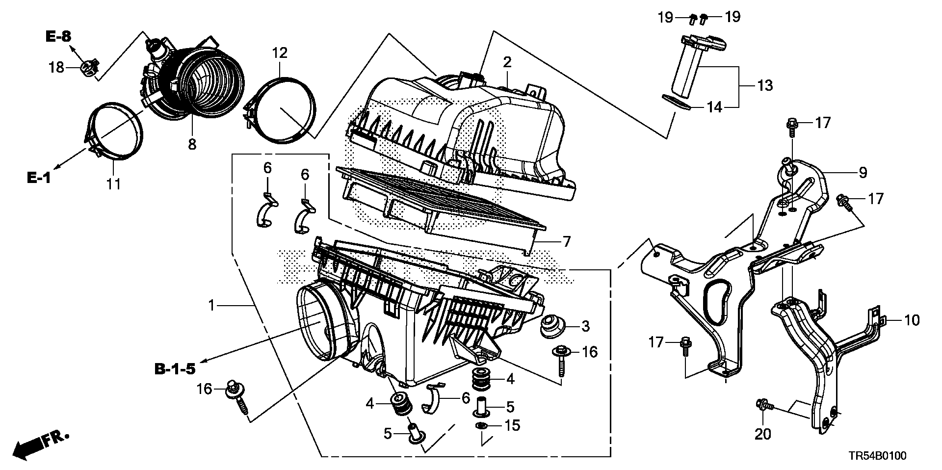 Diagram AIR CLEANER for your 1994 Honda Accord Coupe   