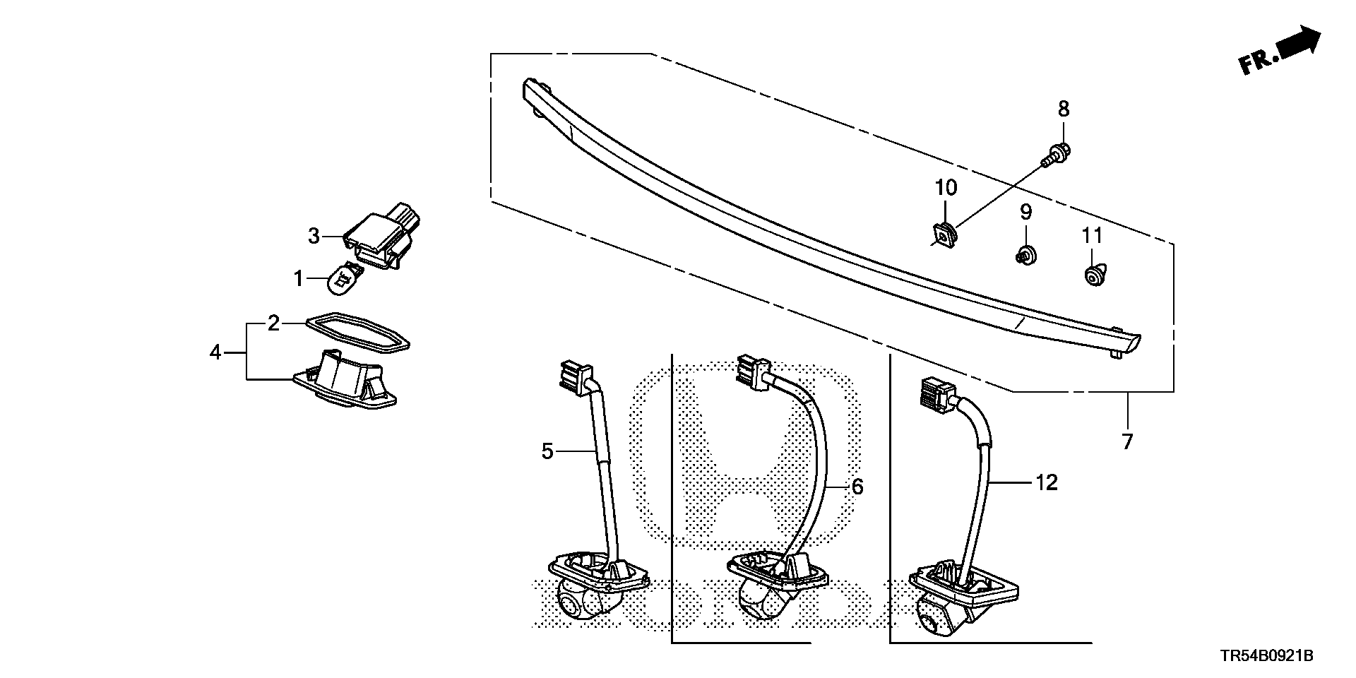 Diagram LICENSE LIGHT@REAR CAMERA for your 2016 Honda Accord   