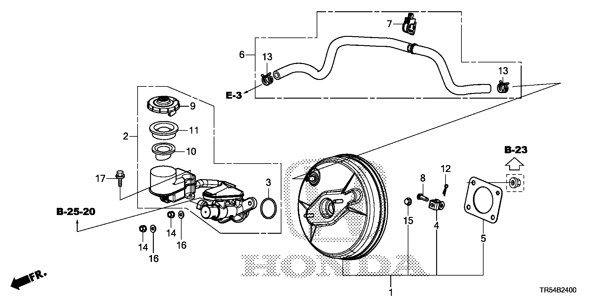 Diagram BRAKE MASTER CYLINDER @MASTER POWER for your 2015 Honda CR-Z HYBRID AT EX 